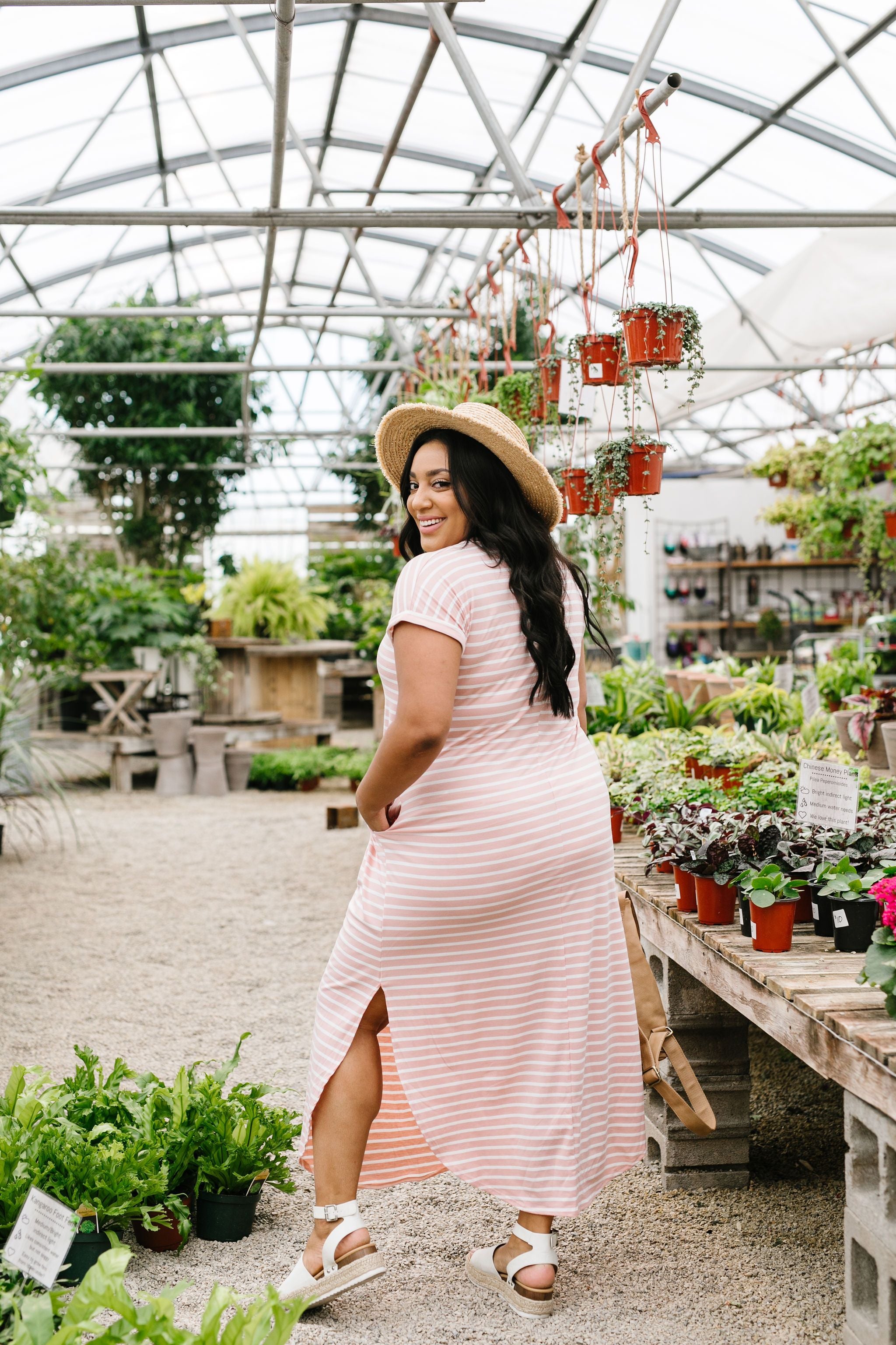 To The Max Striped Maxi In Blush