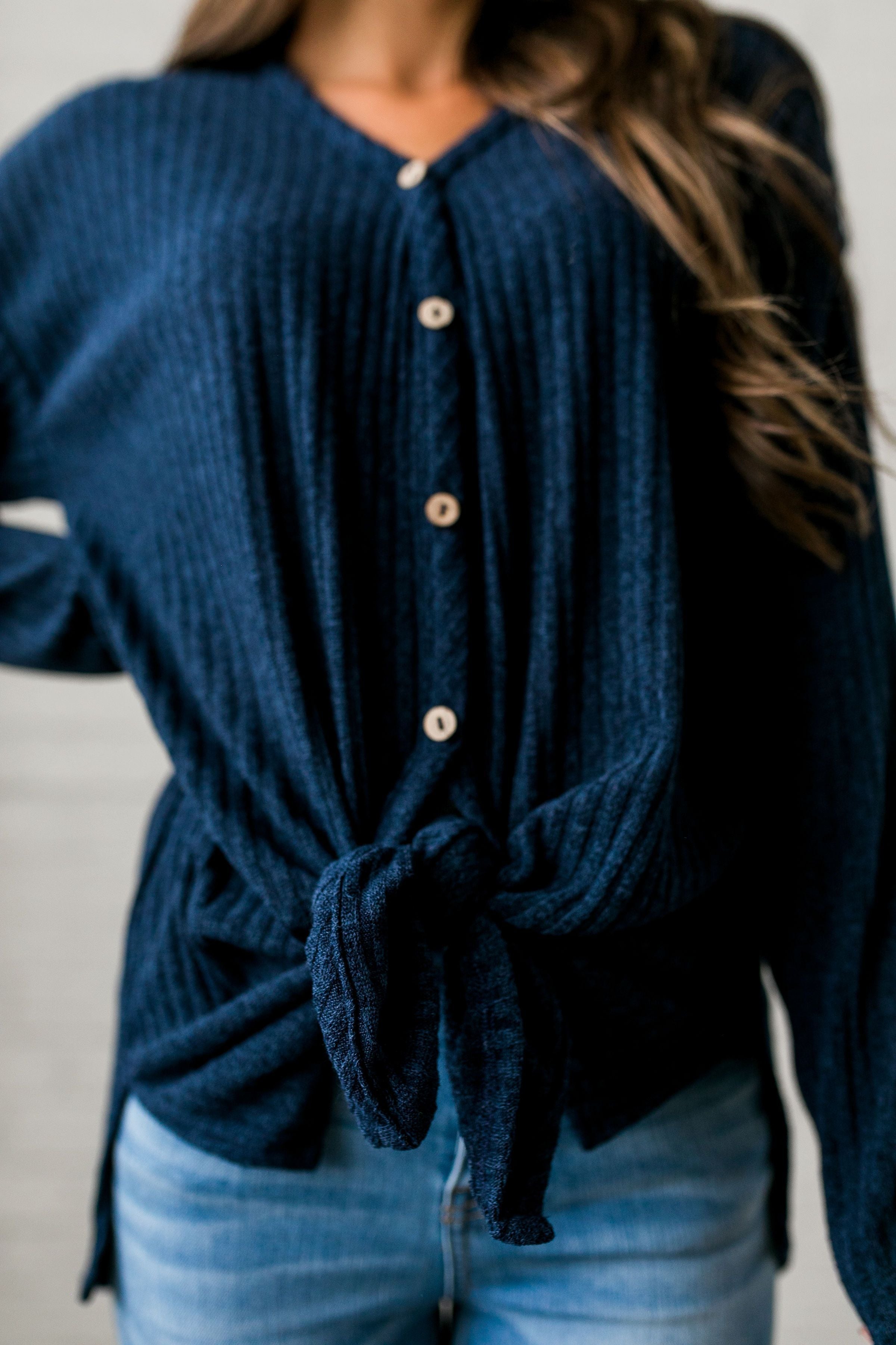 To Tie Or Not To Tie Ribbed Top - ALL SALES FINAL