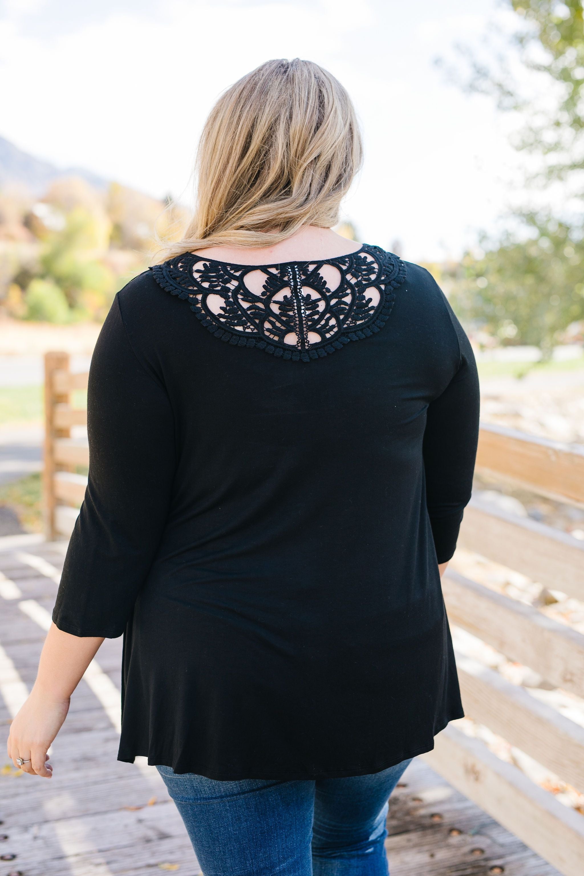 Touch Of Lace Tunic In Black