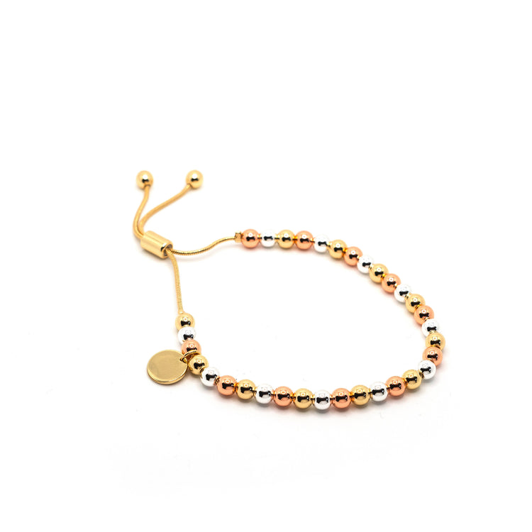 Tri Tone Adjustable Bracelet in Assorted Sizes