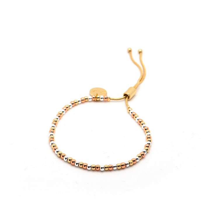 Tri Tone Adjustable Bracelet in Assorted Sizes