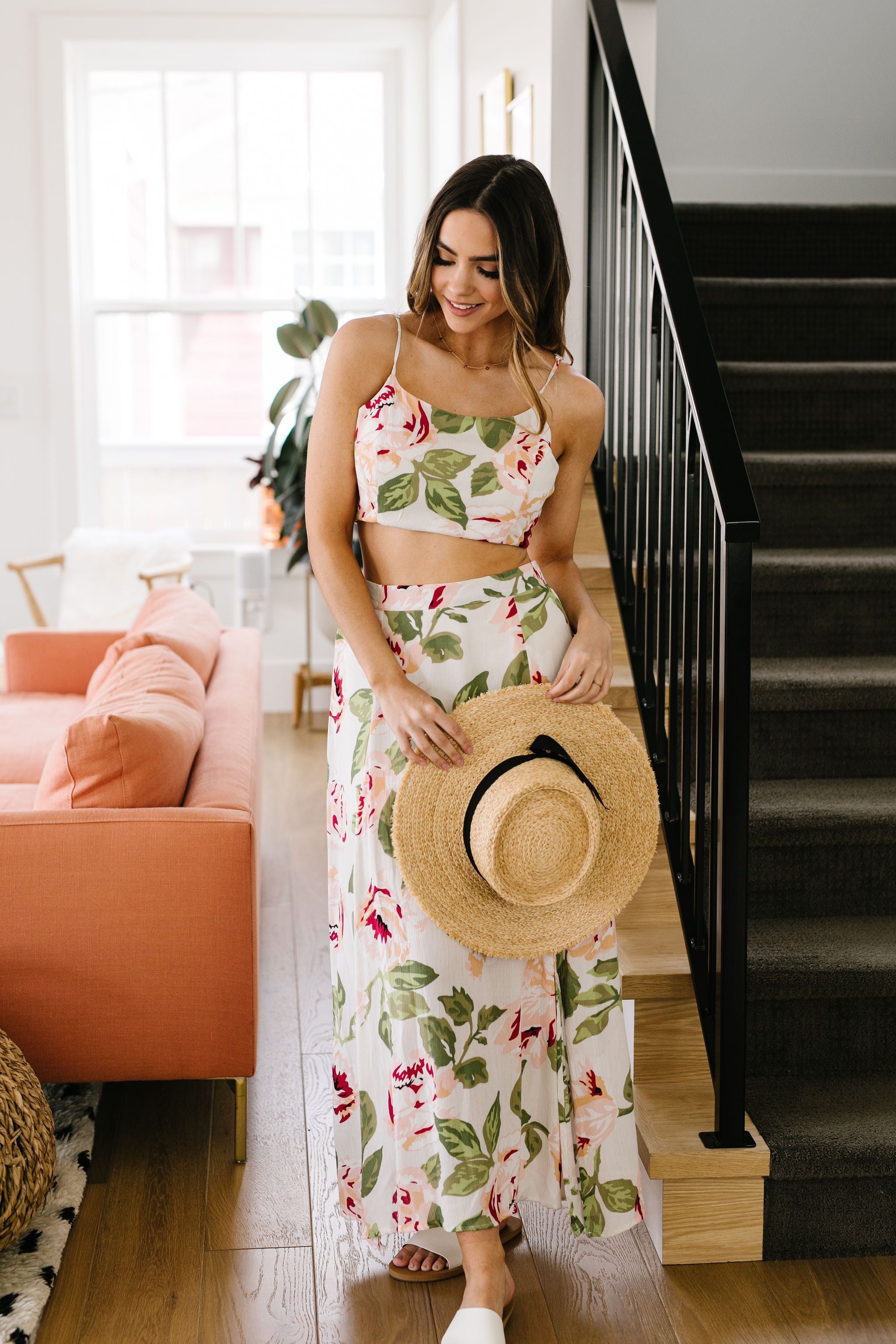 Tropical Fever Crop Top In Ivory