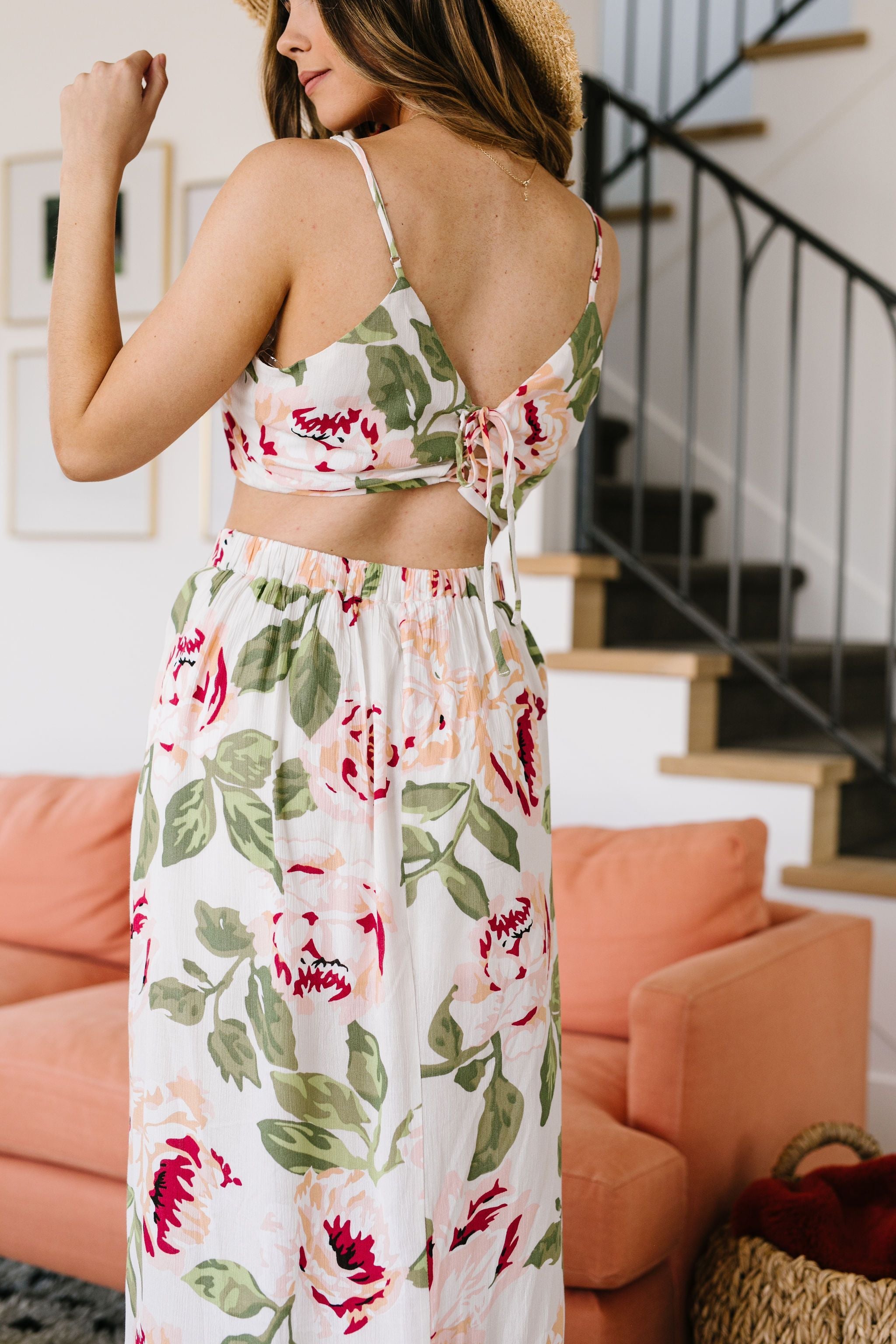 Tropical Fever Crop Top In Ivory