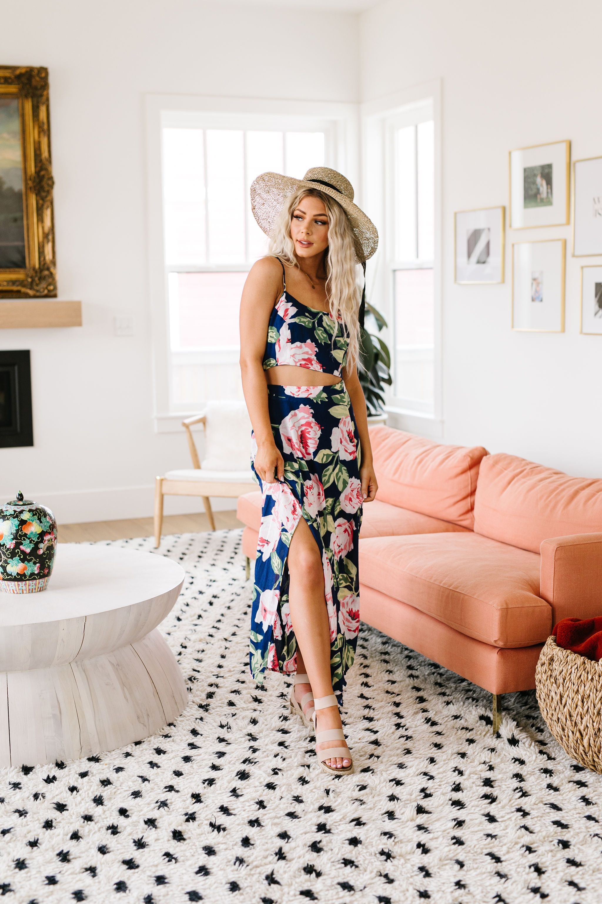 Tropical Fever Skirt In Navy