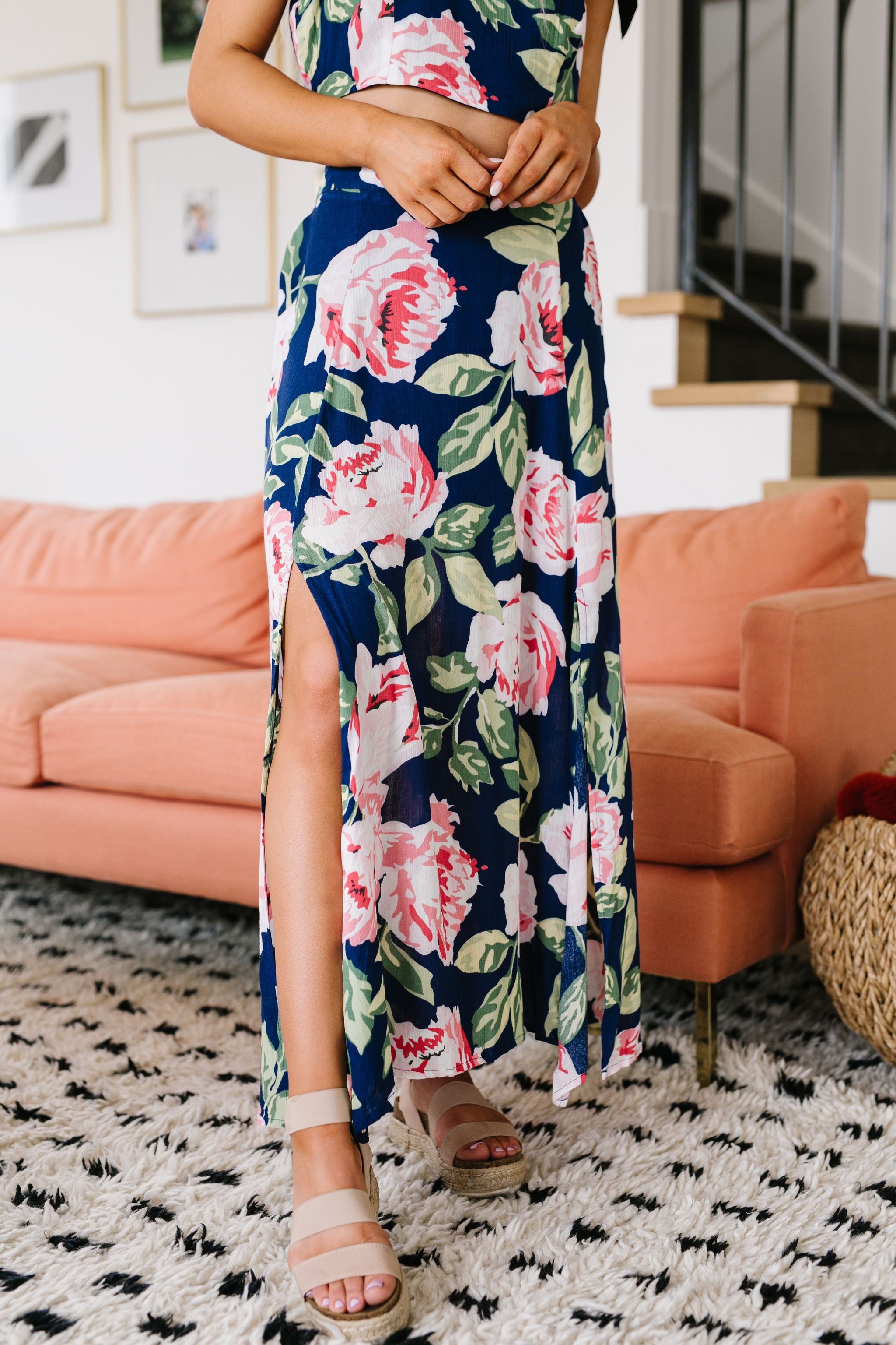 Tropical Fever Skirt In Navy