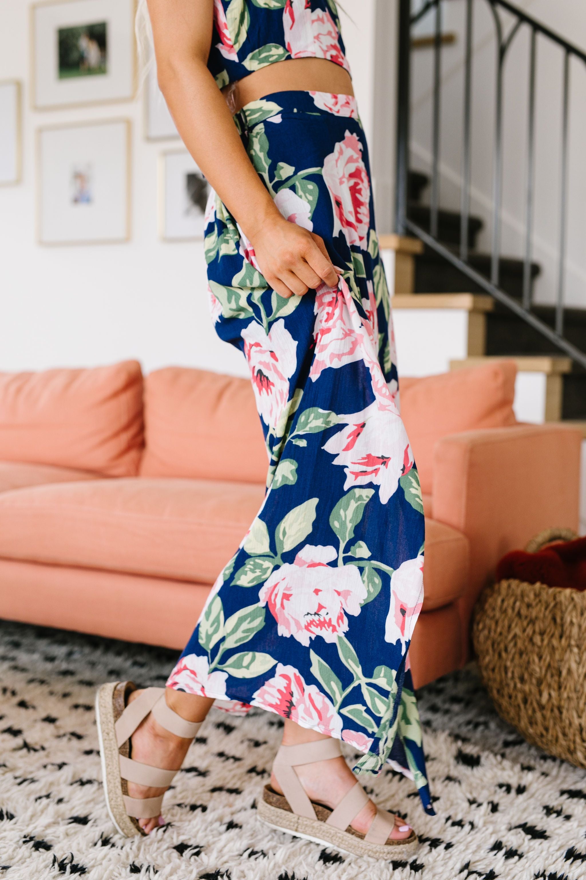 Tropical Fever Skirt In Navy