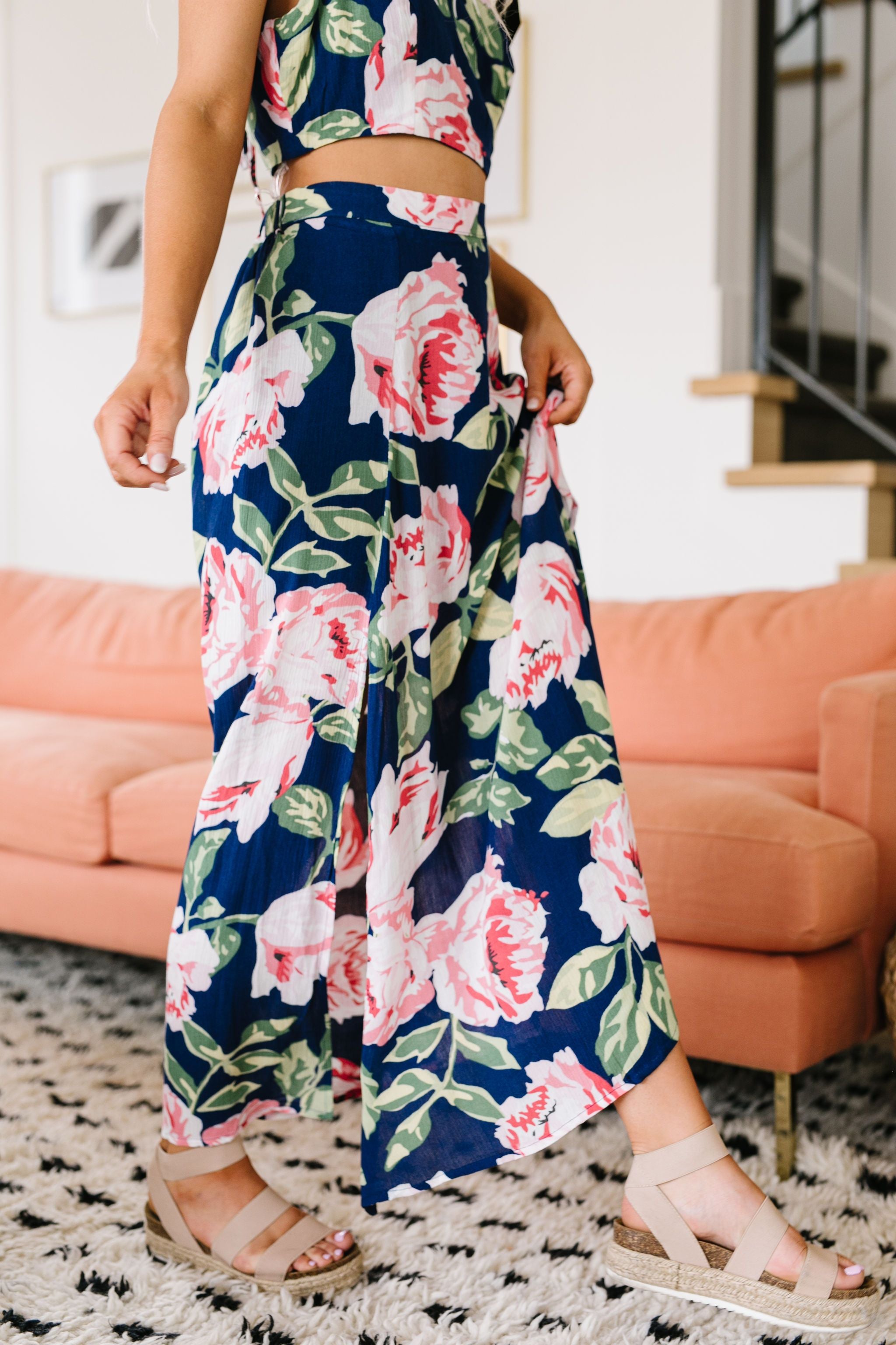 Tropical Fever Skirt In Navy
