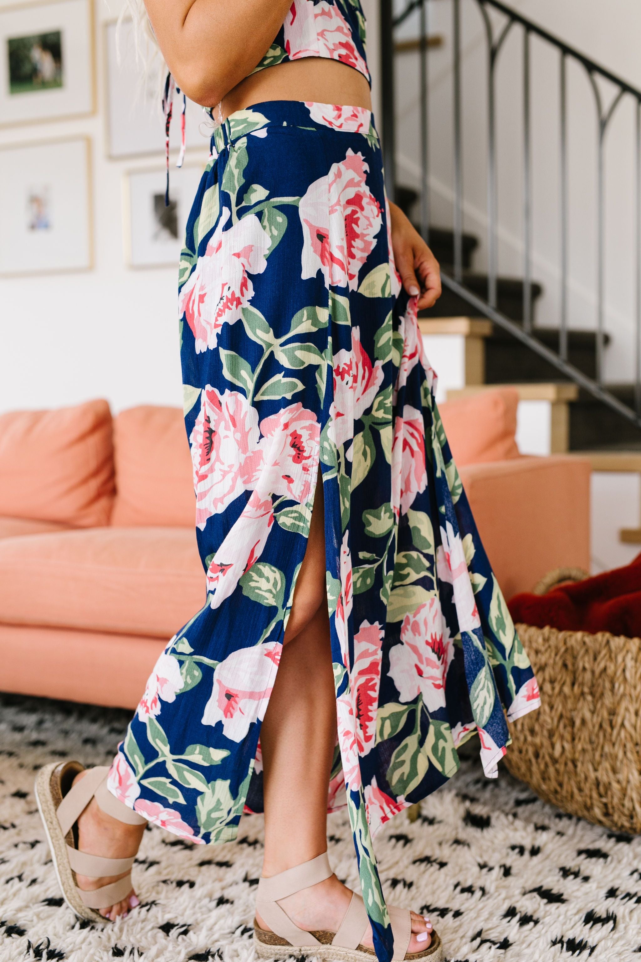 Tropical Fever Skirt In Navy
