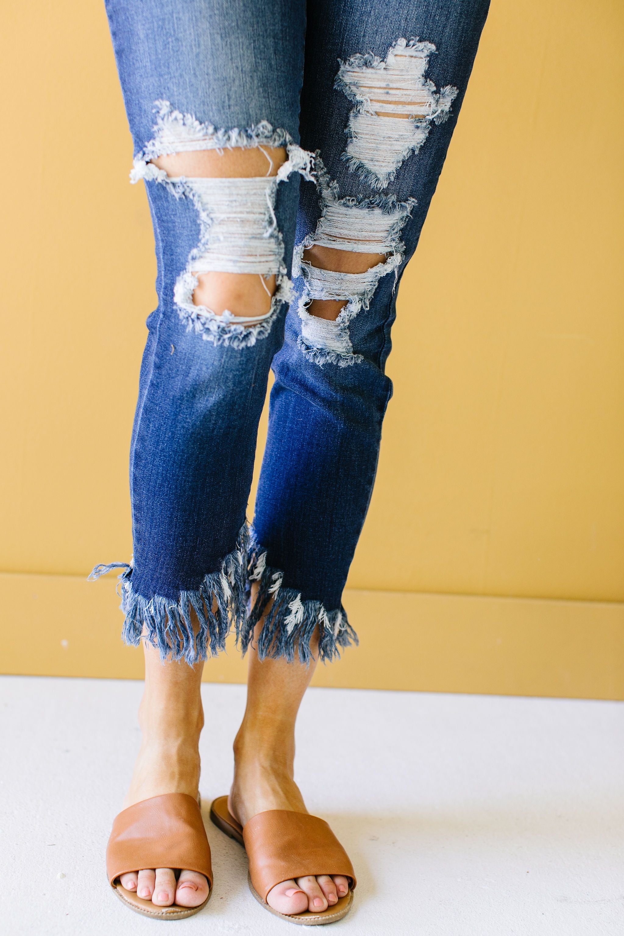 Twin Fringe Cropped Jeans