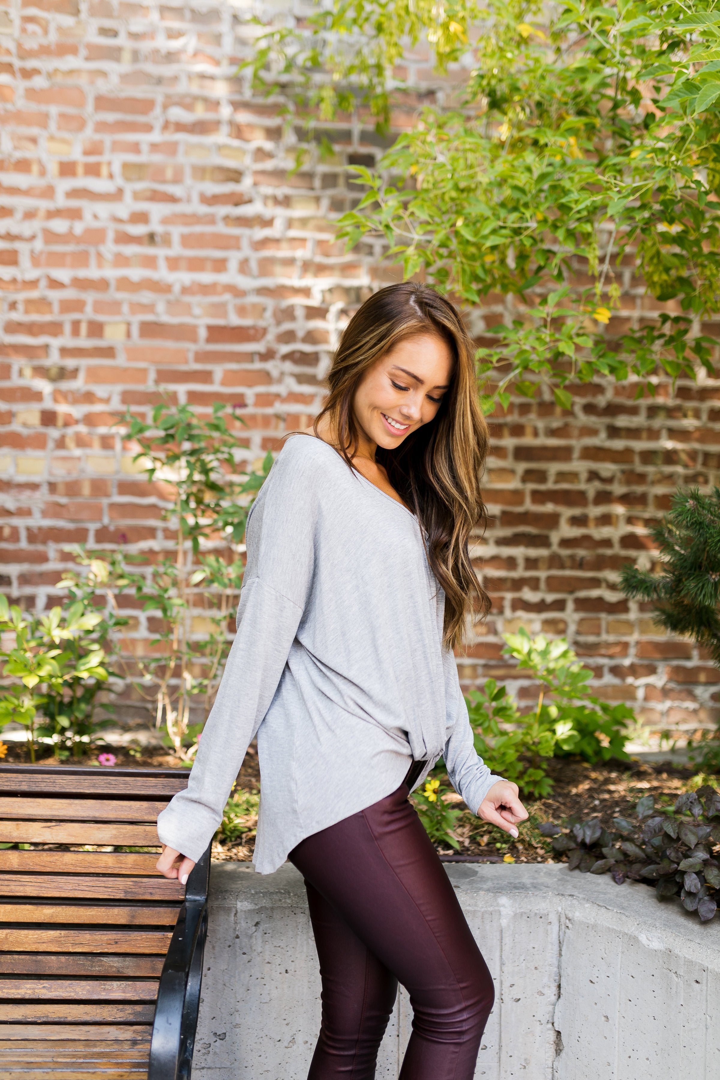 Twist And Shout Heather Gray V-Neck - ALL SALES FINAL