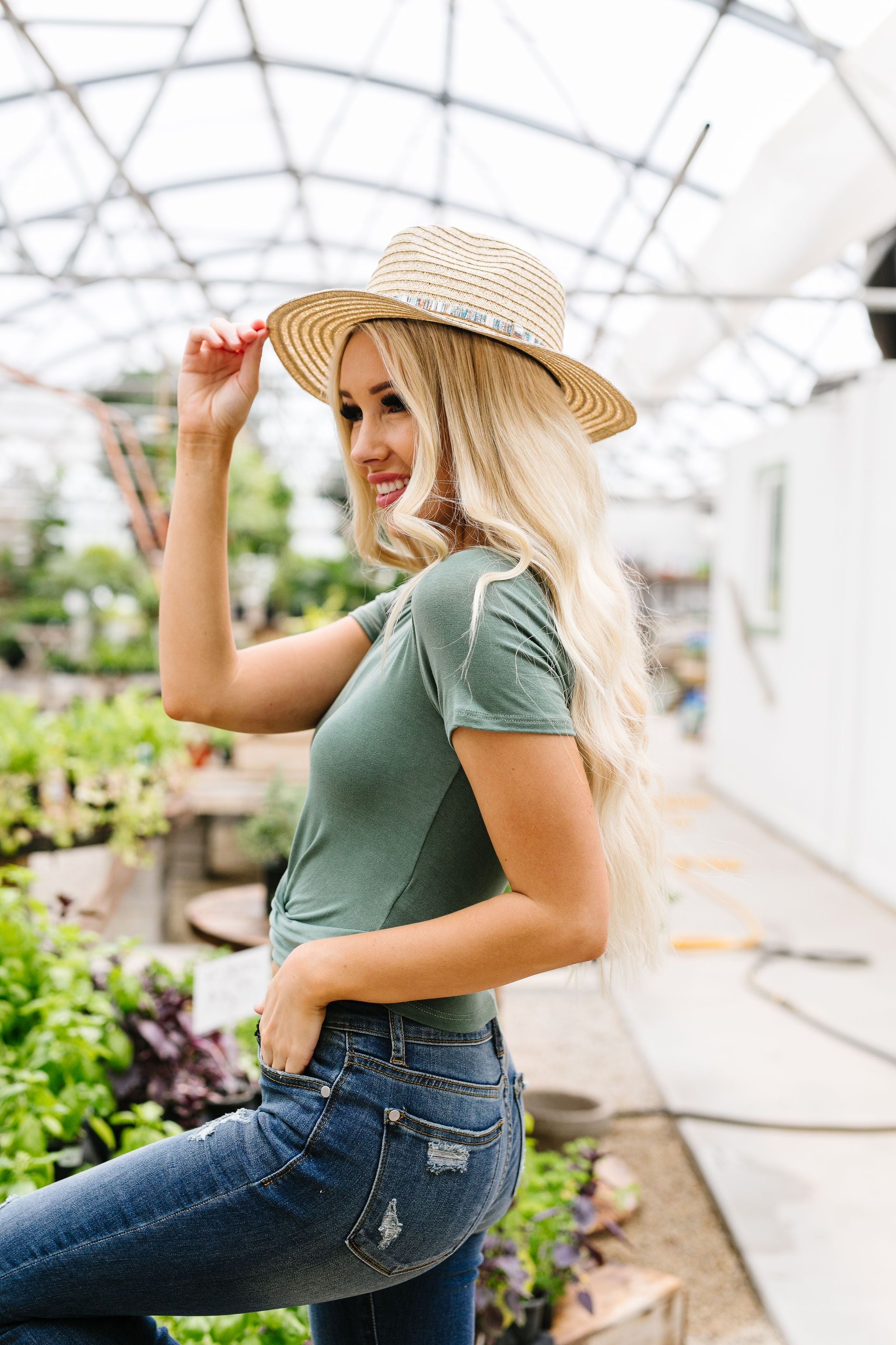 Twisted Crop Top In Pine