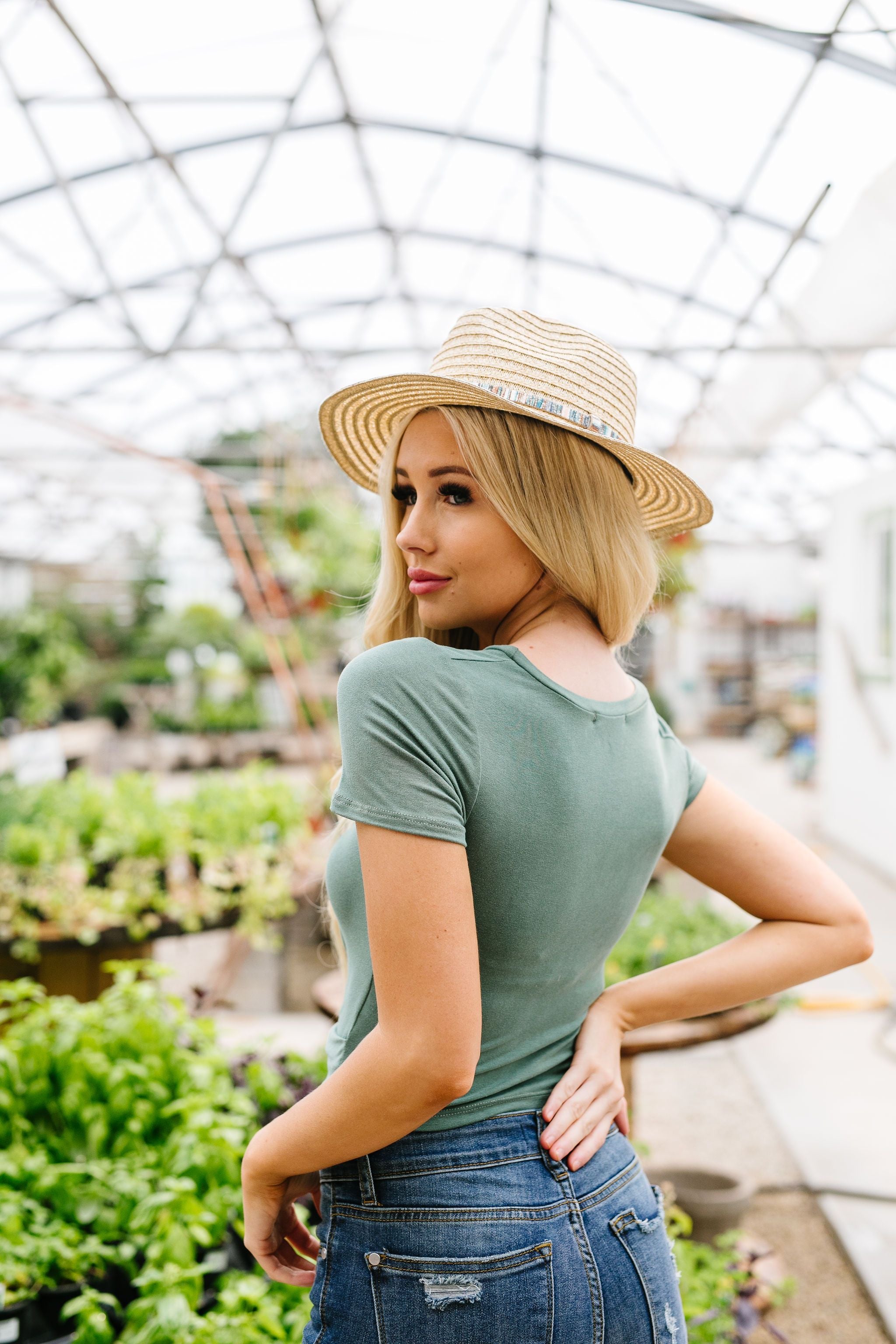 Twisted Crop Top In Pine