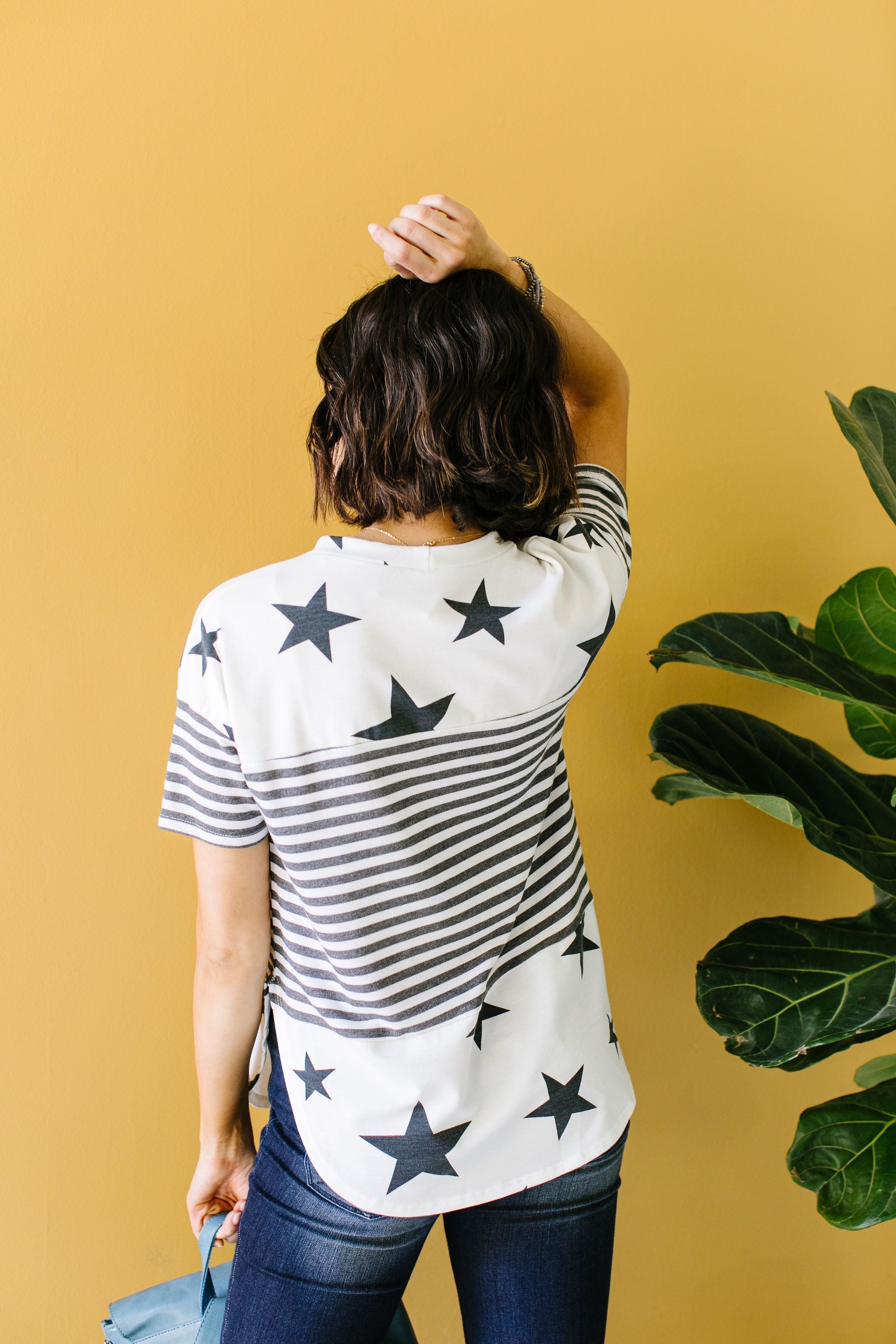 Stripes & Stars Black & White Top