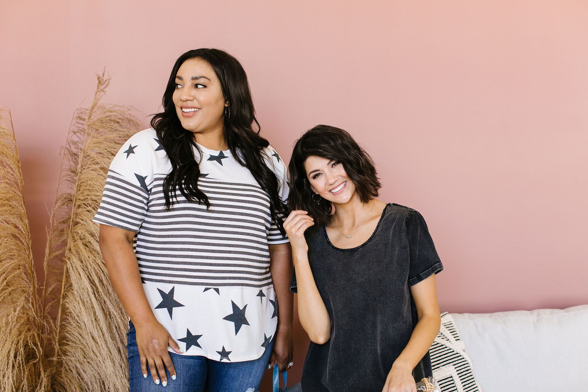 Stripes & Stars Black & White Top