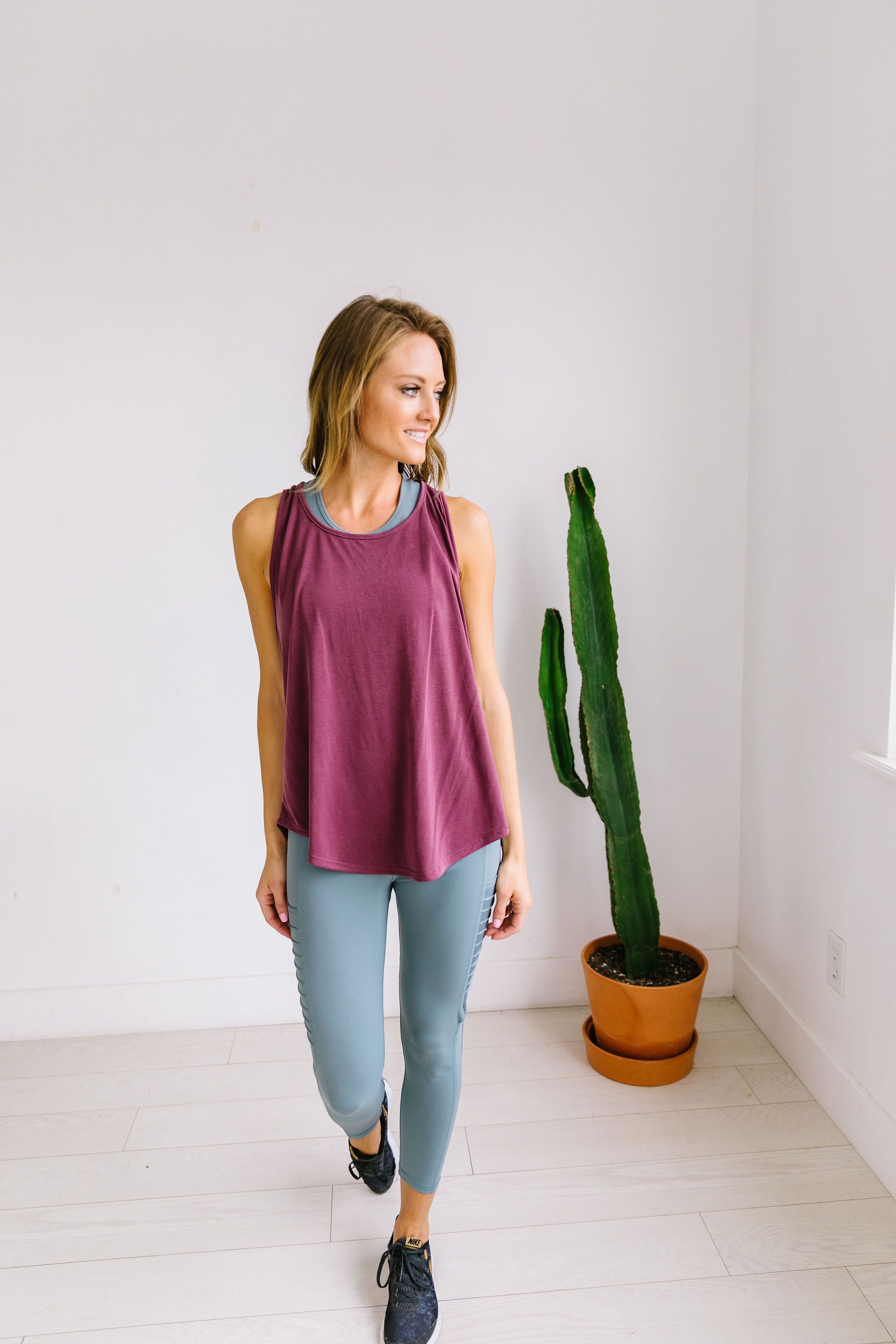 Use It Or Lose It Moto Leggings In Dusty Blue - ALL SALES FINAL