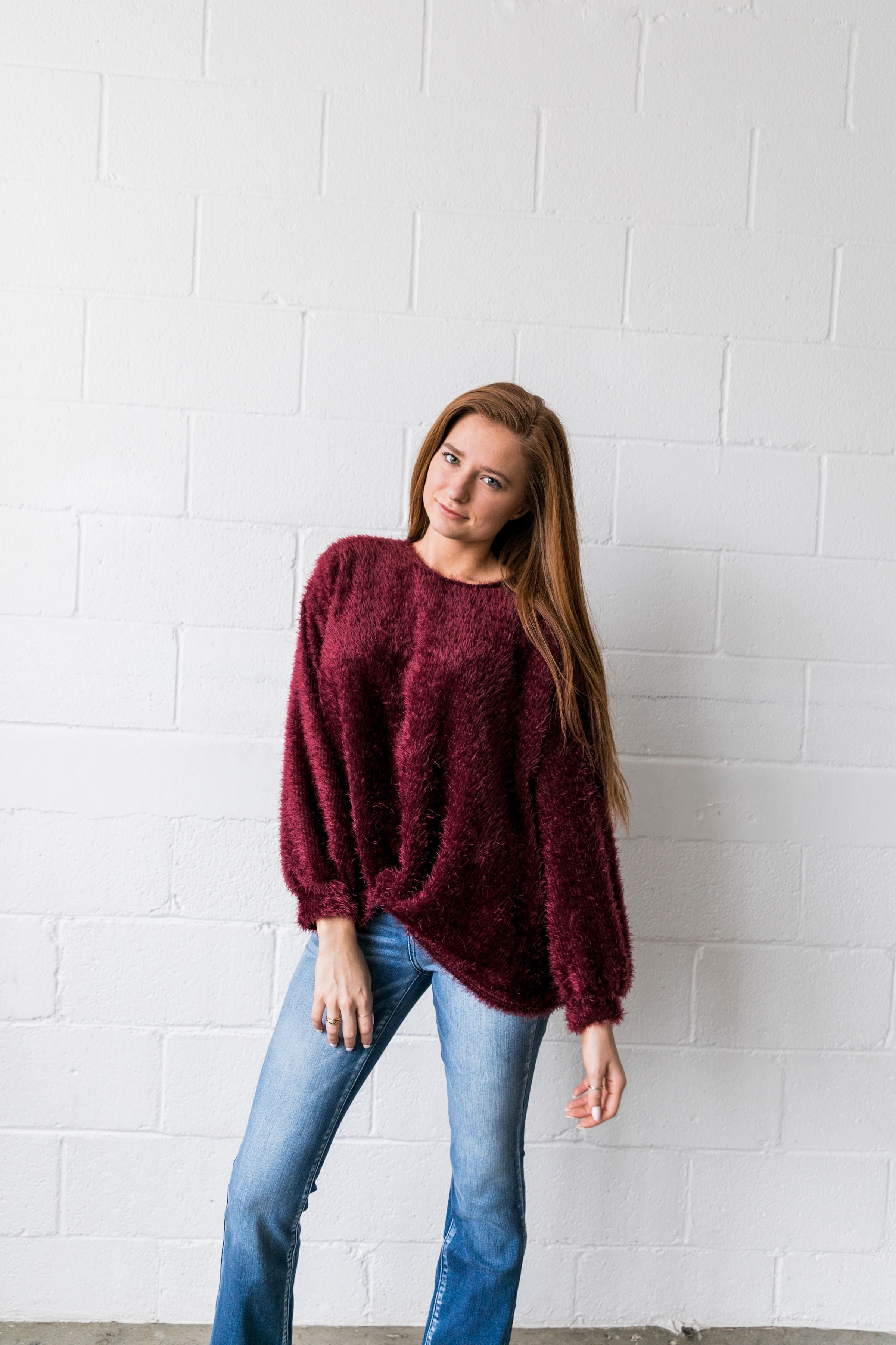 Velvet Ties Fuzzy Sweater - ALL SALES FINAL