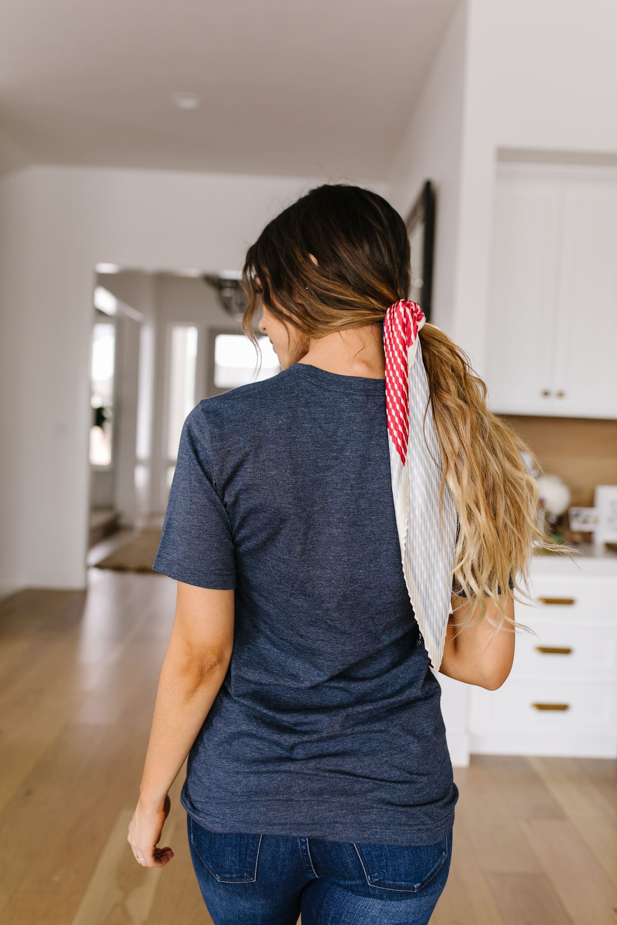 Vertical Faith Graphic Tee In Heathered Navy