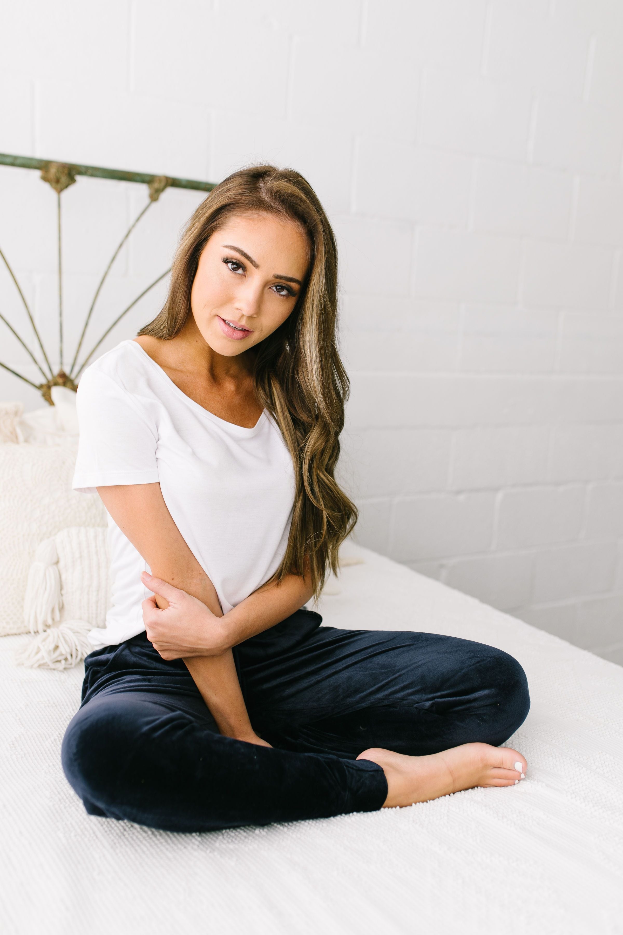 Very Velvety Velour Joggers In Navy - ALL SALES FINAL