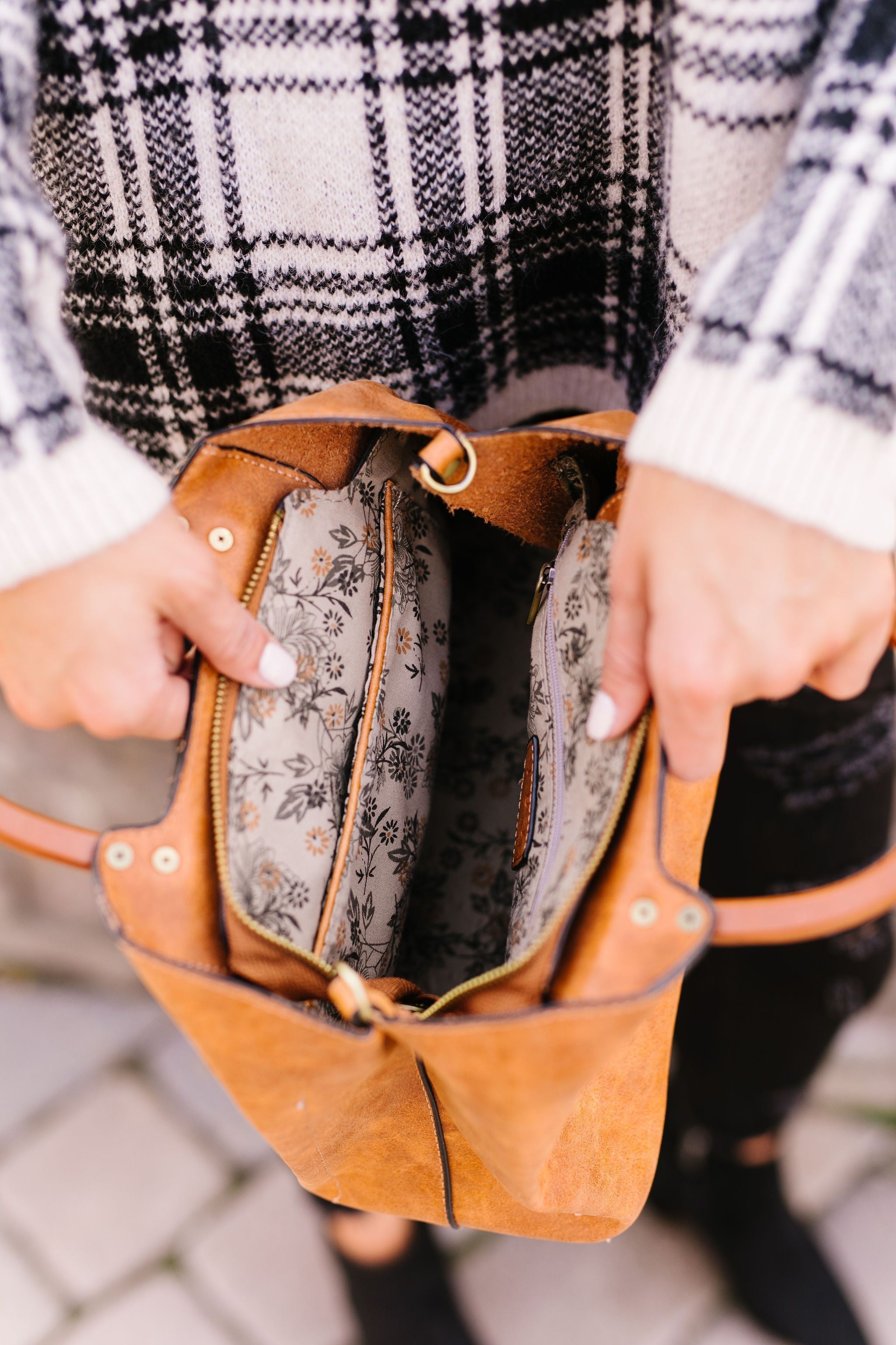 Vintage Wood Handled Satchel
