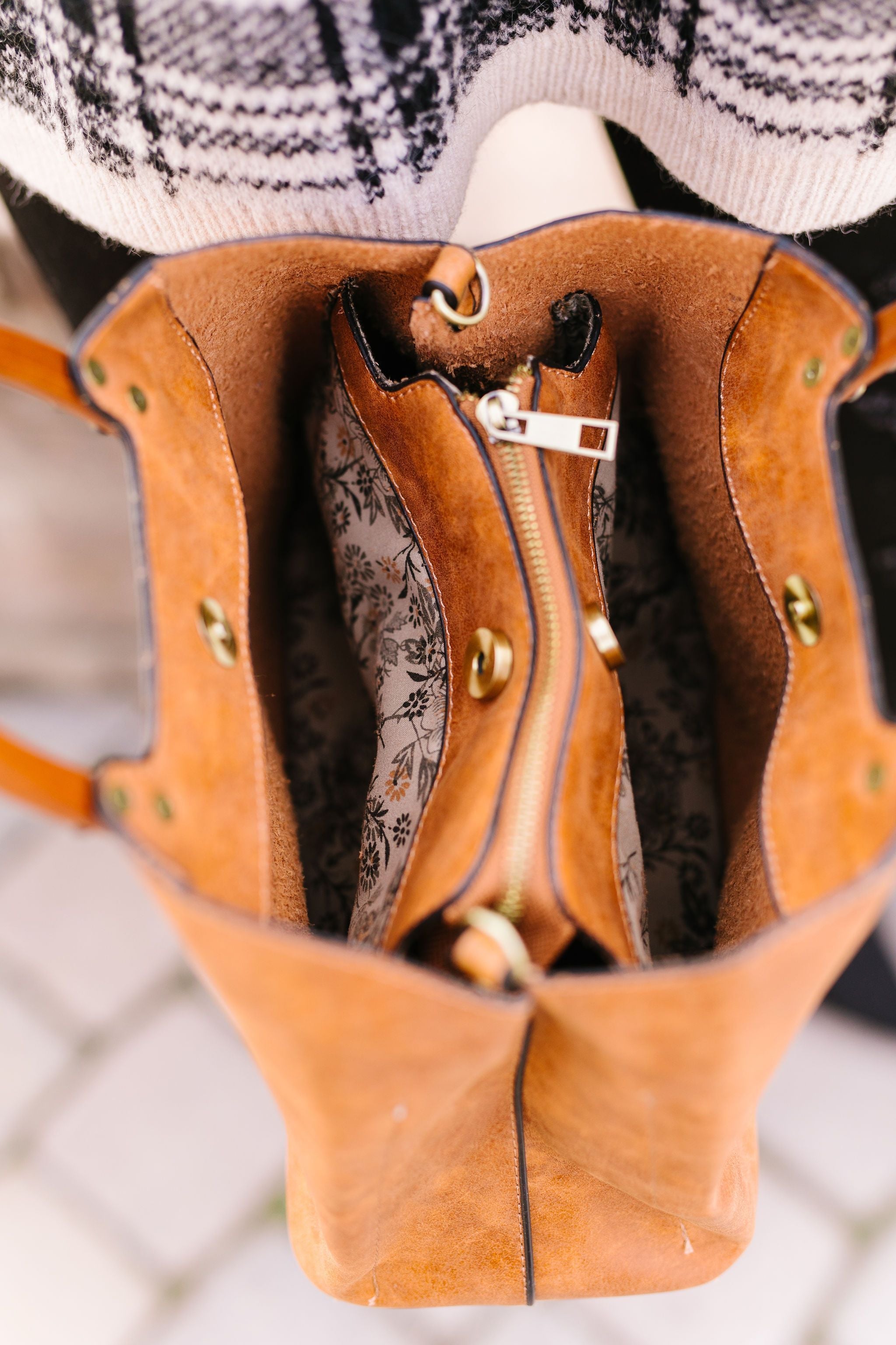 Vintage Wood Handled Satchel