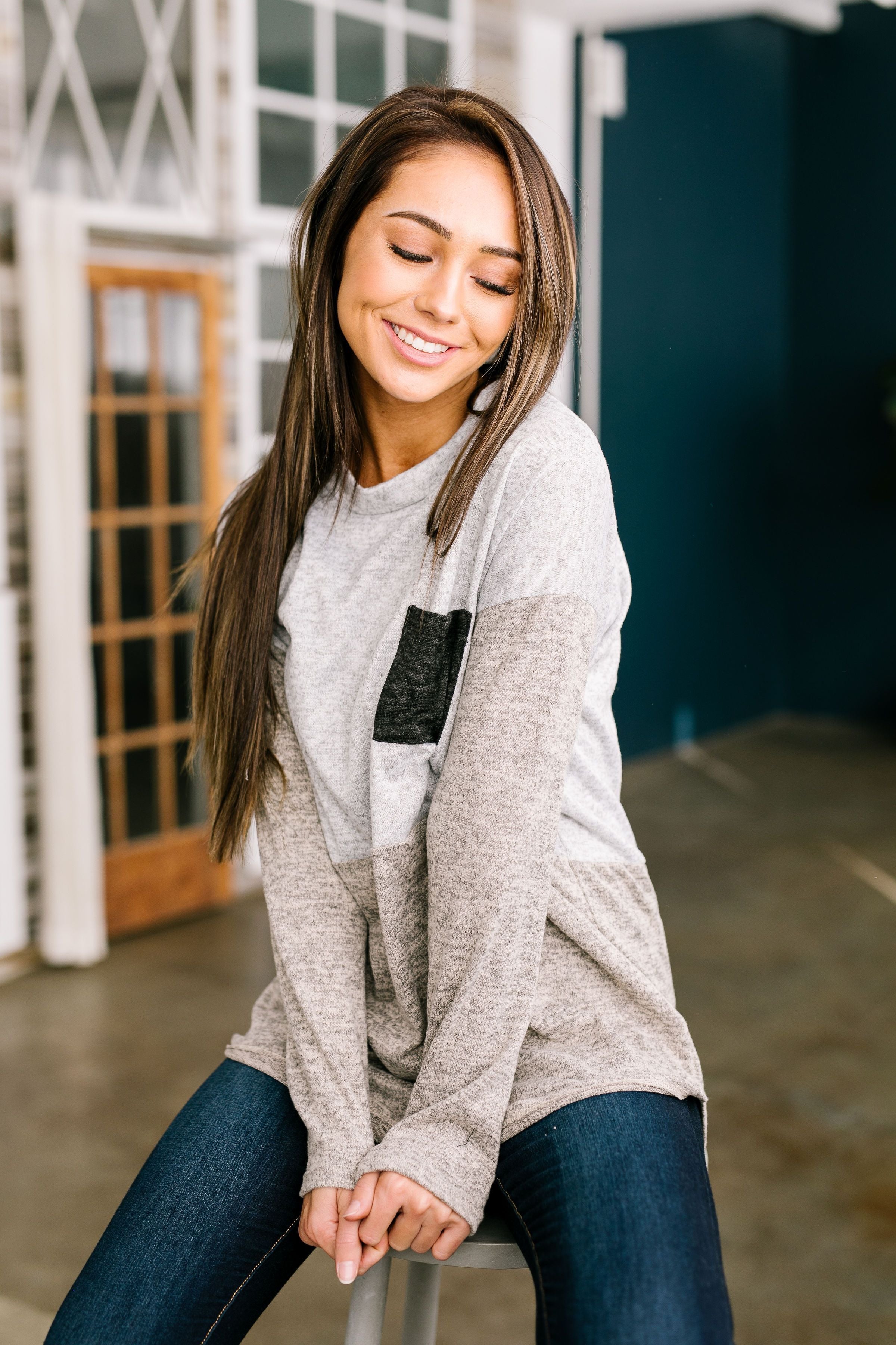 Weekend Getaway Heathered Color Block Tee