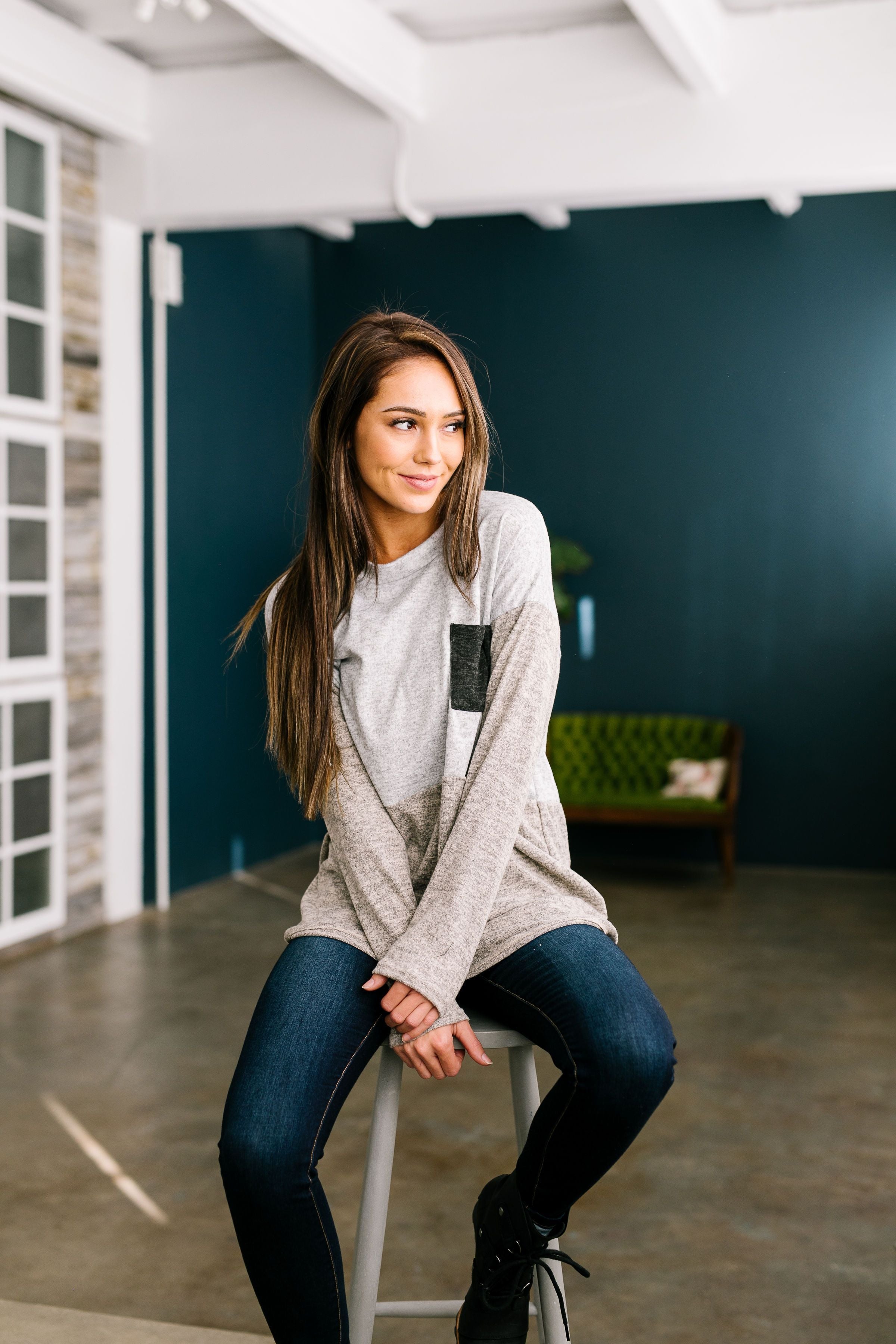Weekend Getaway Heathered Color Block Tee