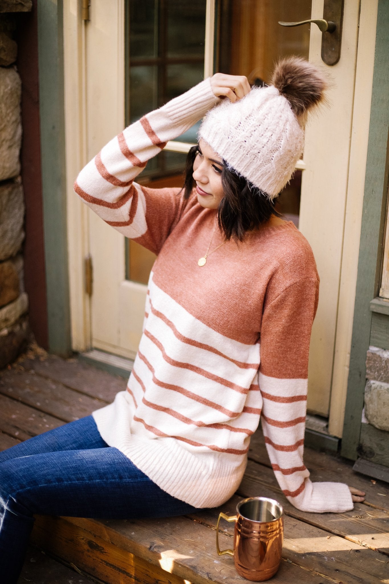 What The Fuzz Beanie In Ivory