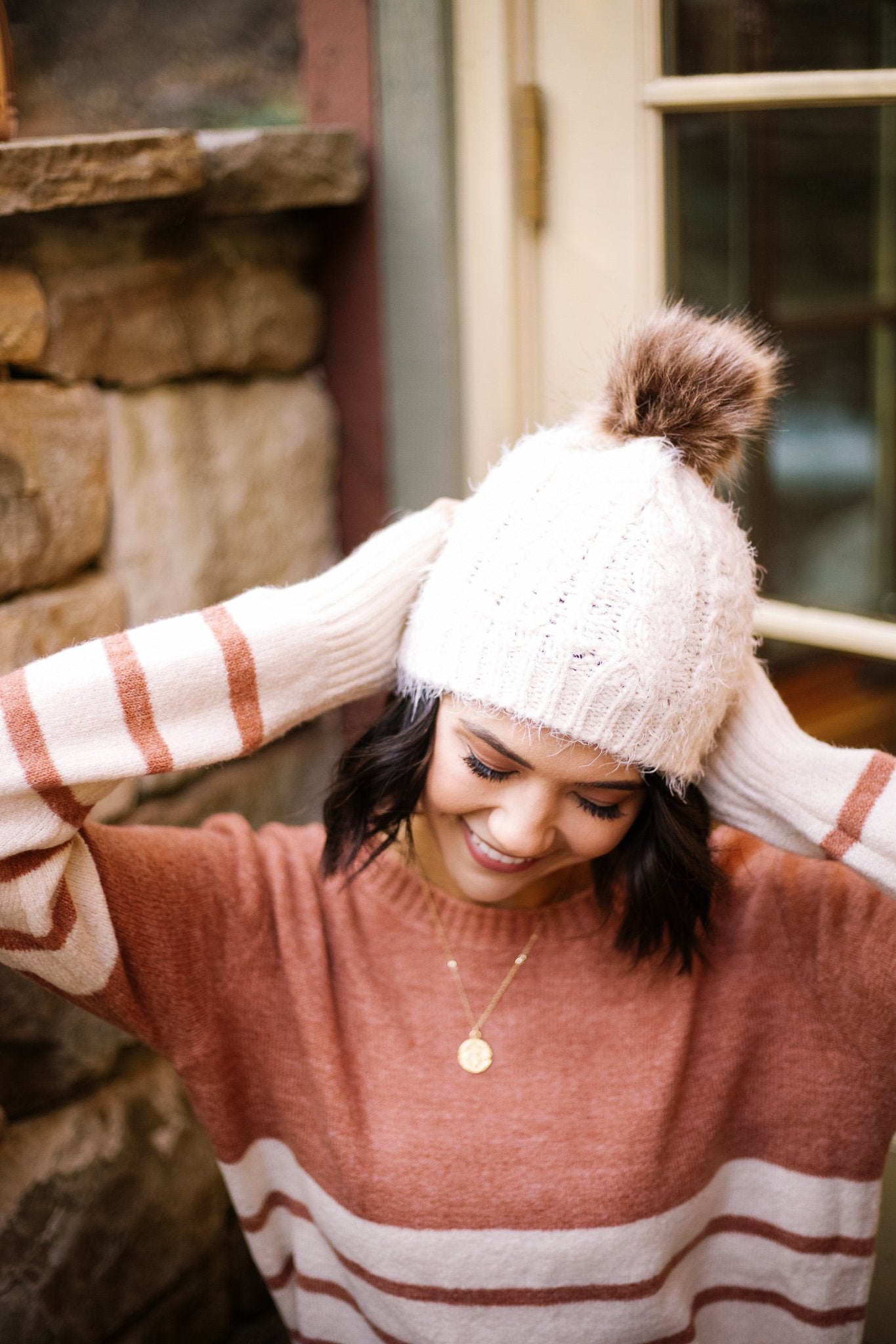 What The Fuzz Beanie In Ivory