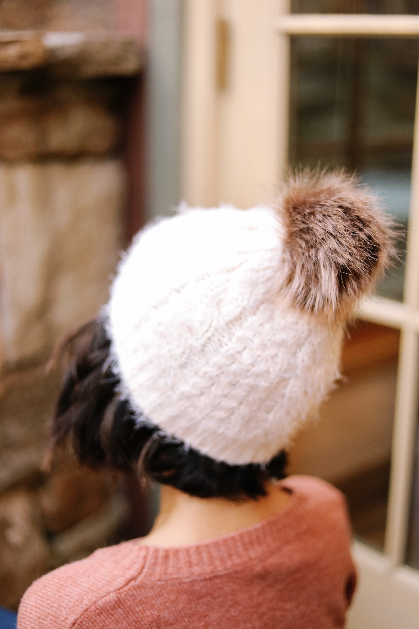 What The Fuzz Beanie In Ivory