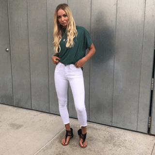 White Step Hem Skinnies