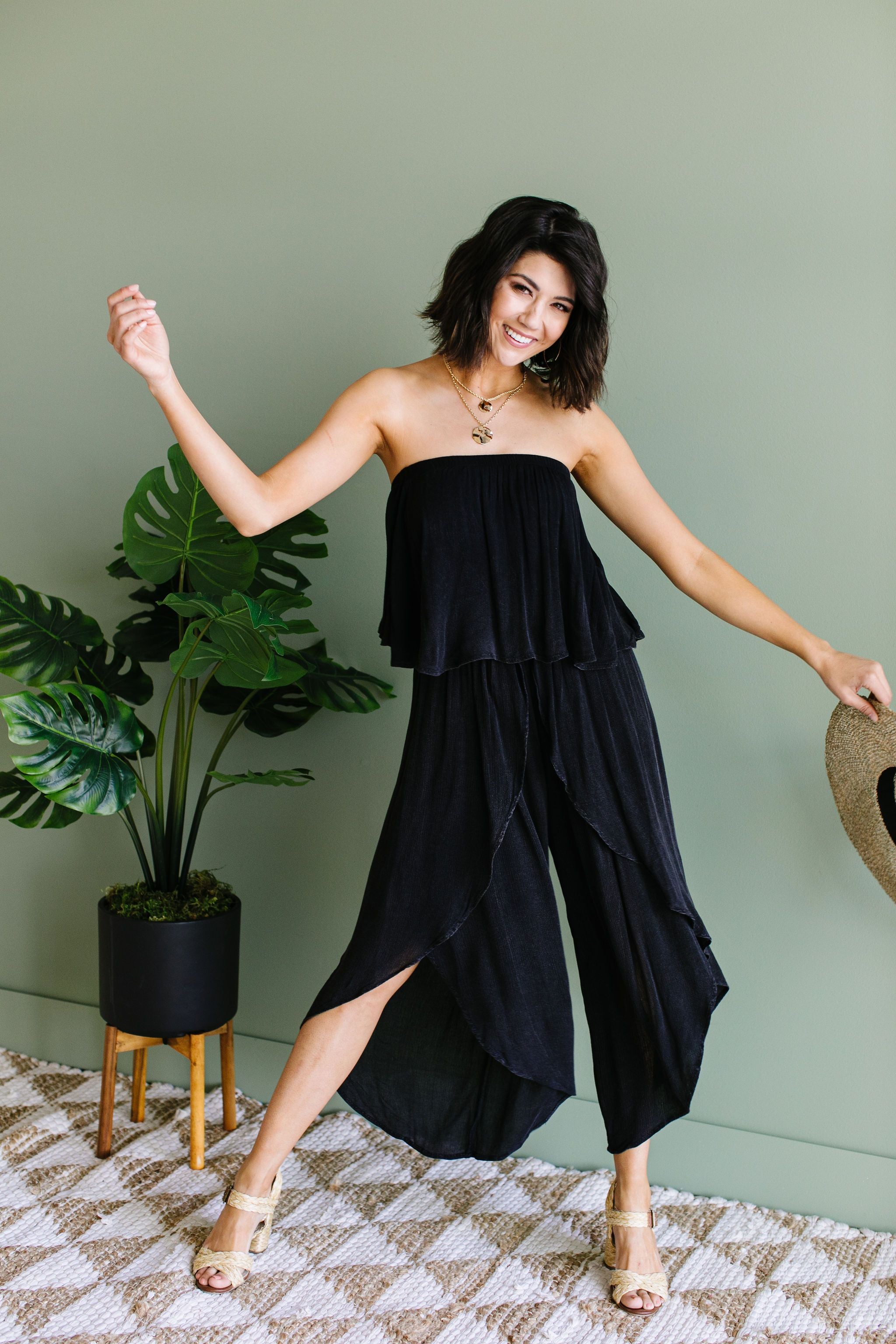 Wild Child Mineral Wash Jumpsuit In Eclipse