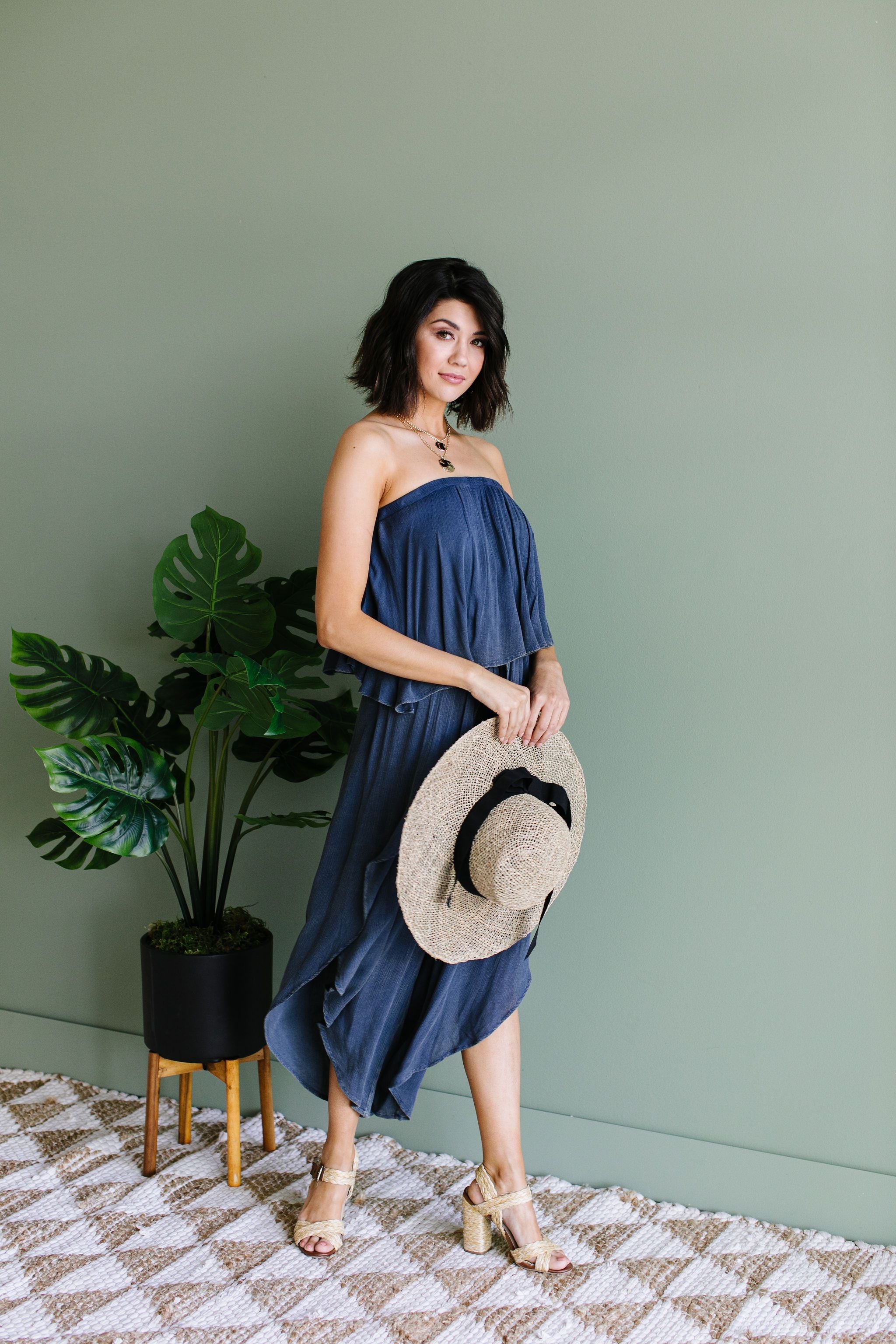Wild Child Mineral Wash Jumpsuit In Midnight