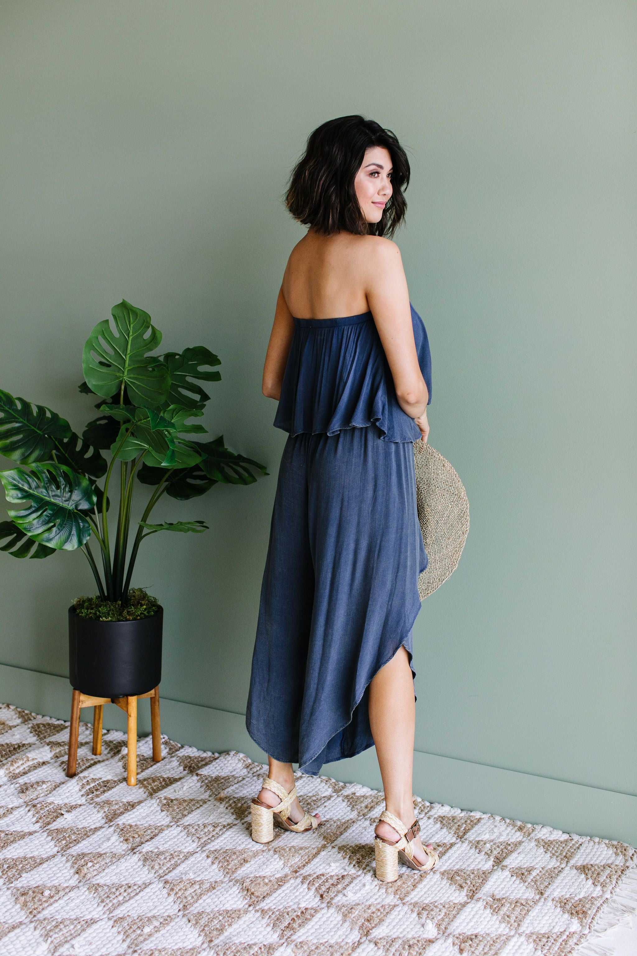 Wild Child Mineral Wash Jumpsuit In Midnight