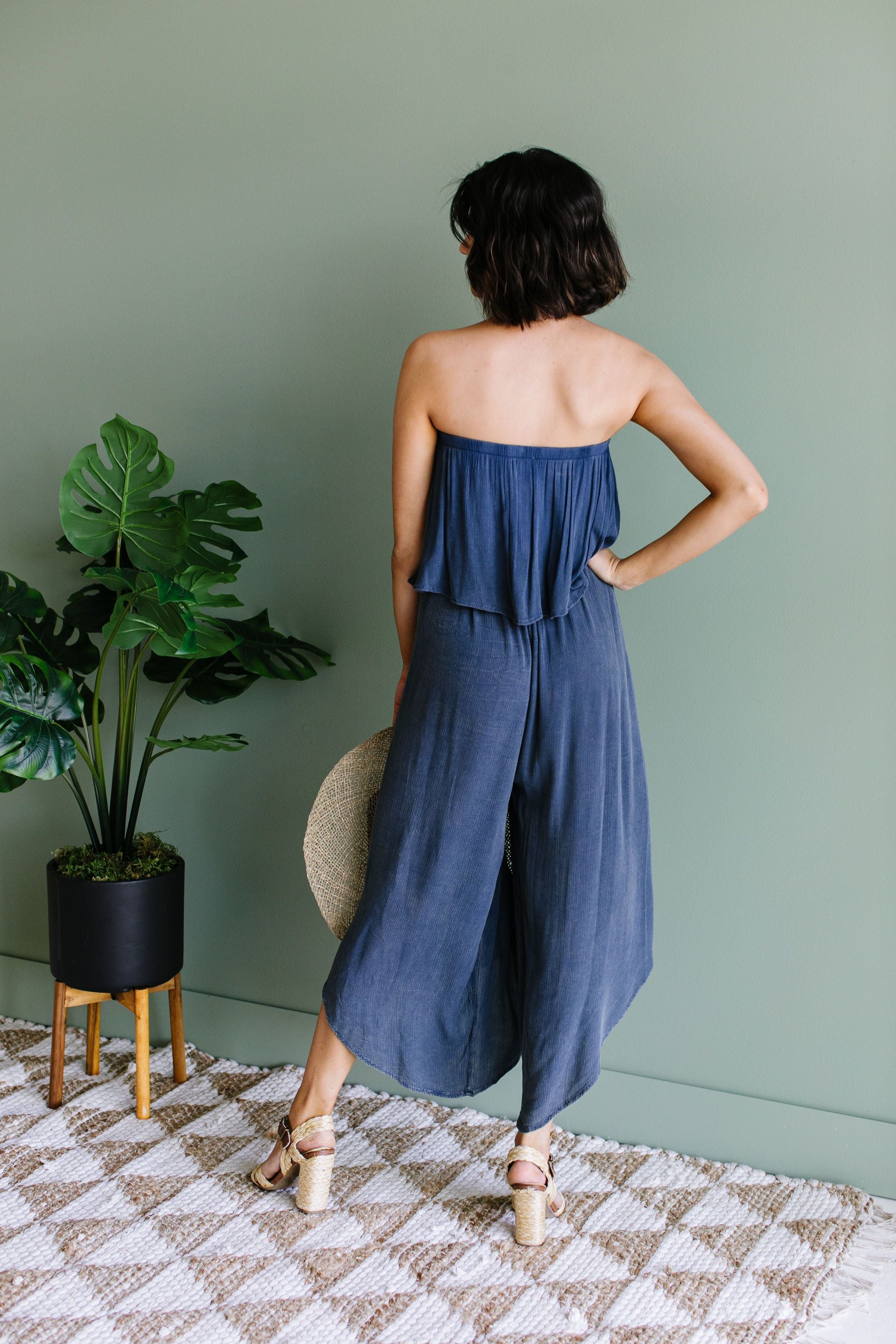 Wild Child Mineral Wash Jumpsuit In Midnight