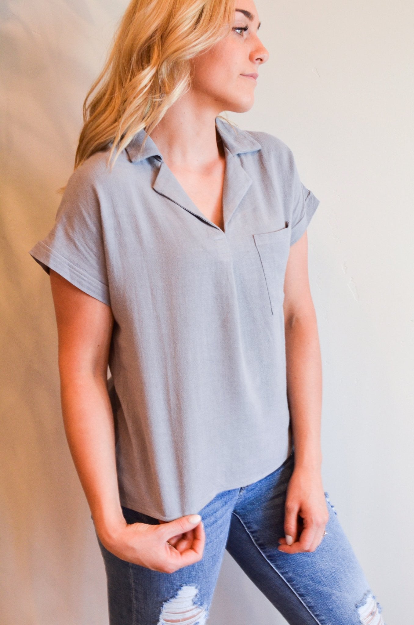 Working For The Weekend Top In Gray