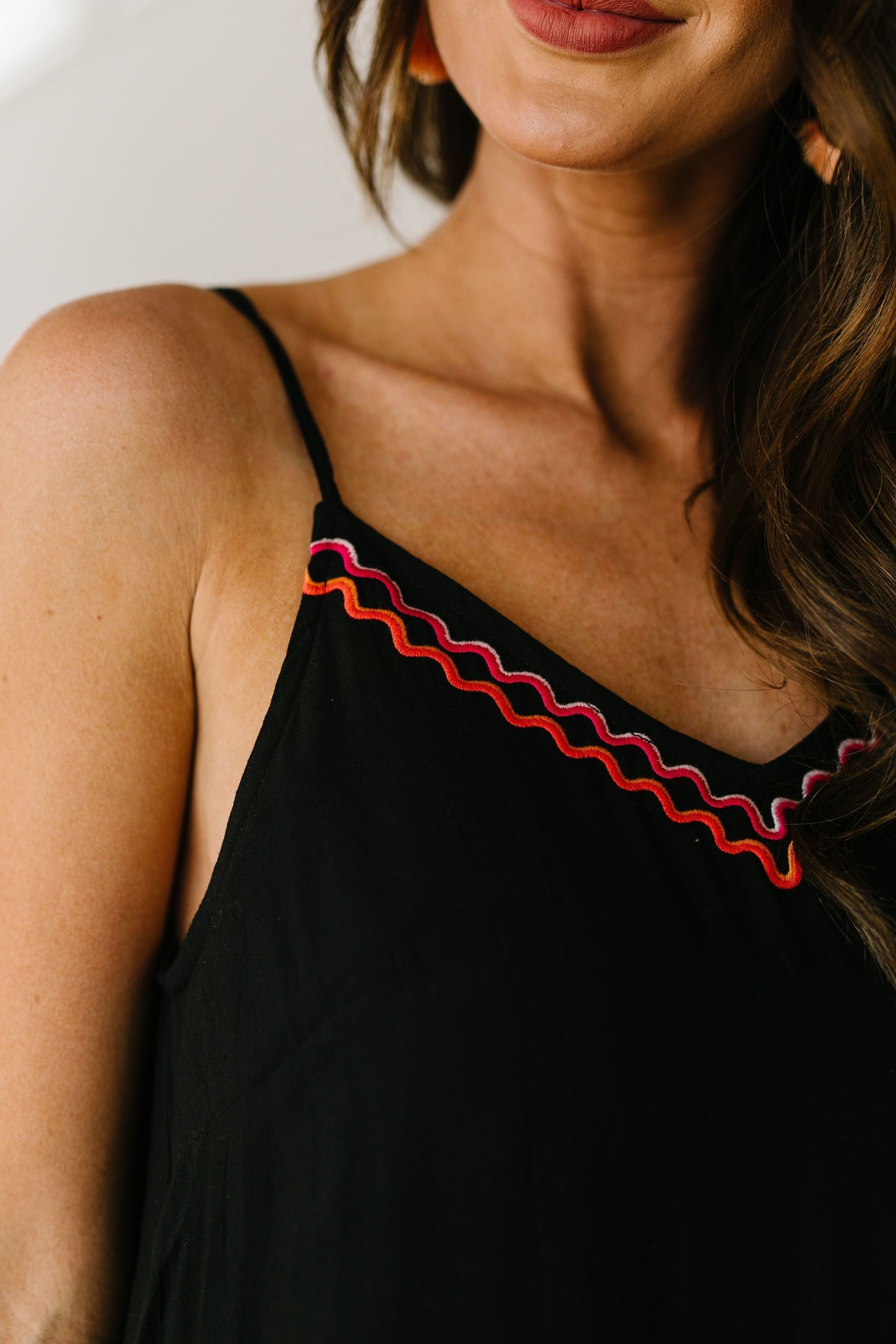 Zig Zag Embroidered Dress