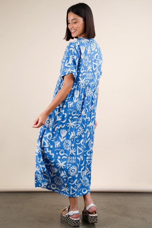 Soft Sonata V-Neck Dress in Blue