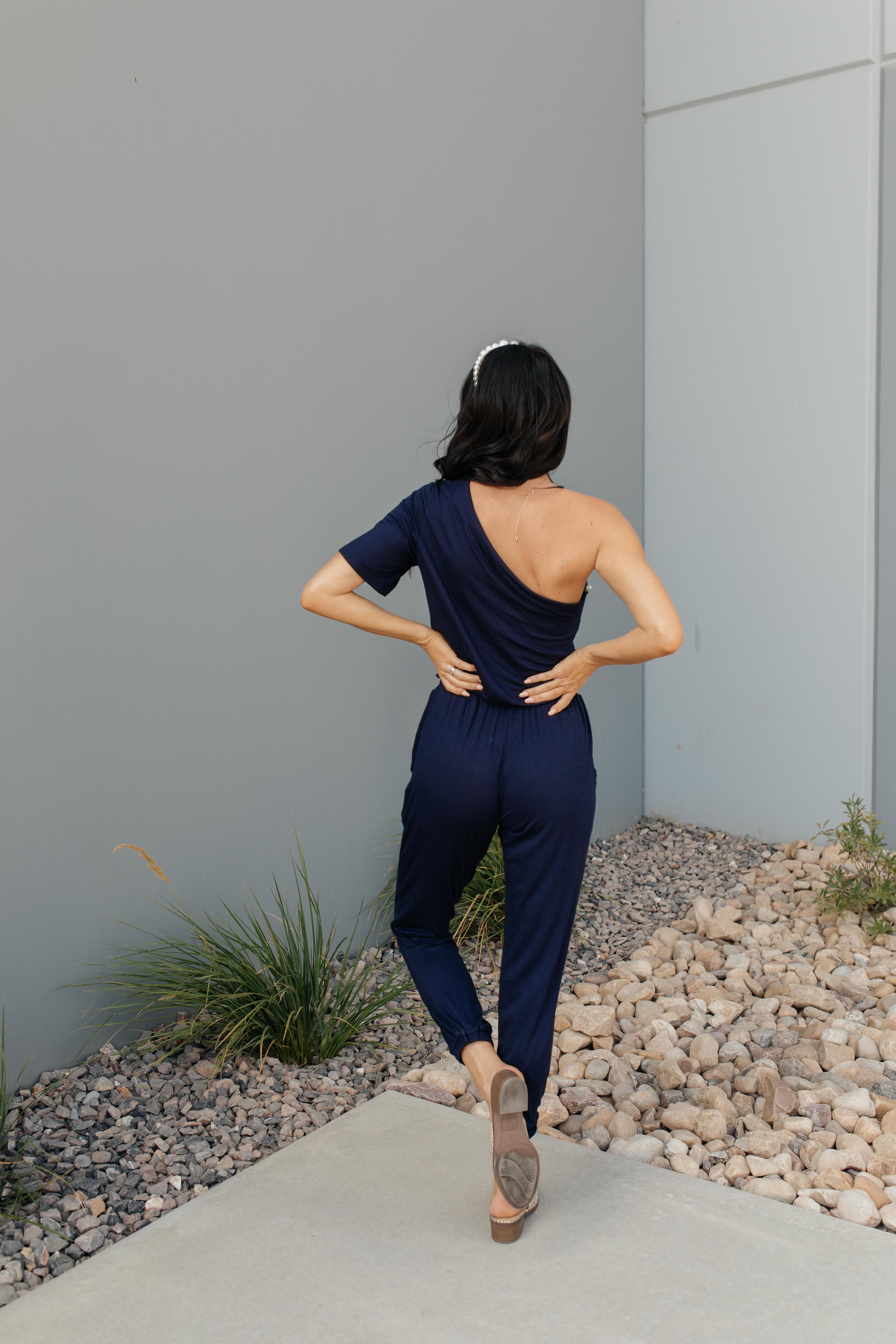 Arm And A Leg Jumpsuit In Navy