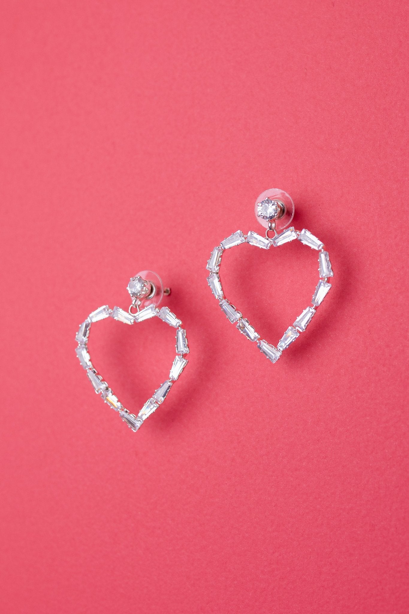 Love Me With Diamonds Heart Hoops