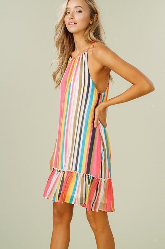 Samara Striped Halter Dress