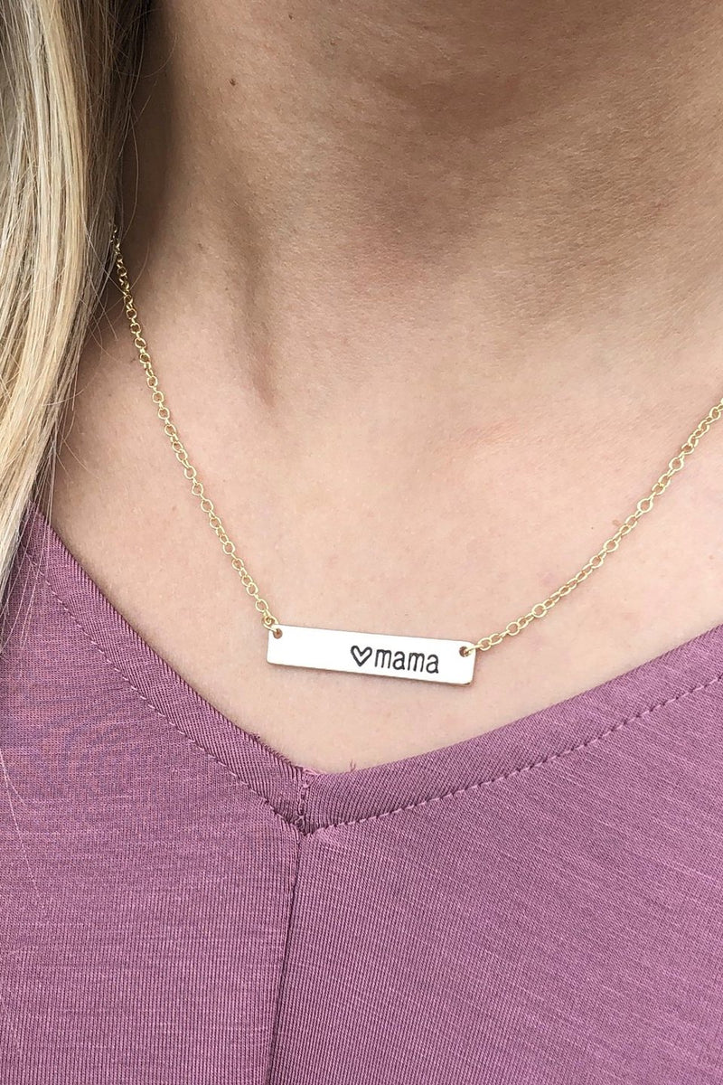 Mama Gold Bar Necklace