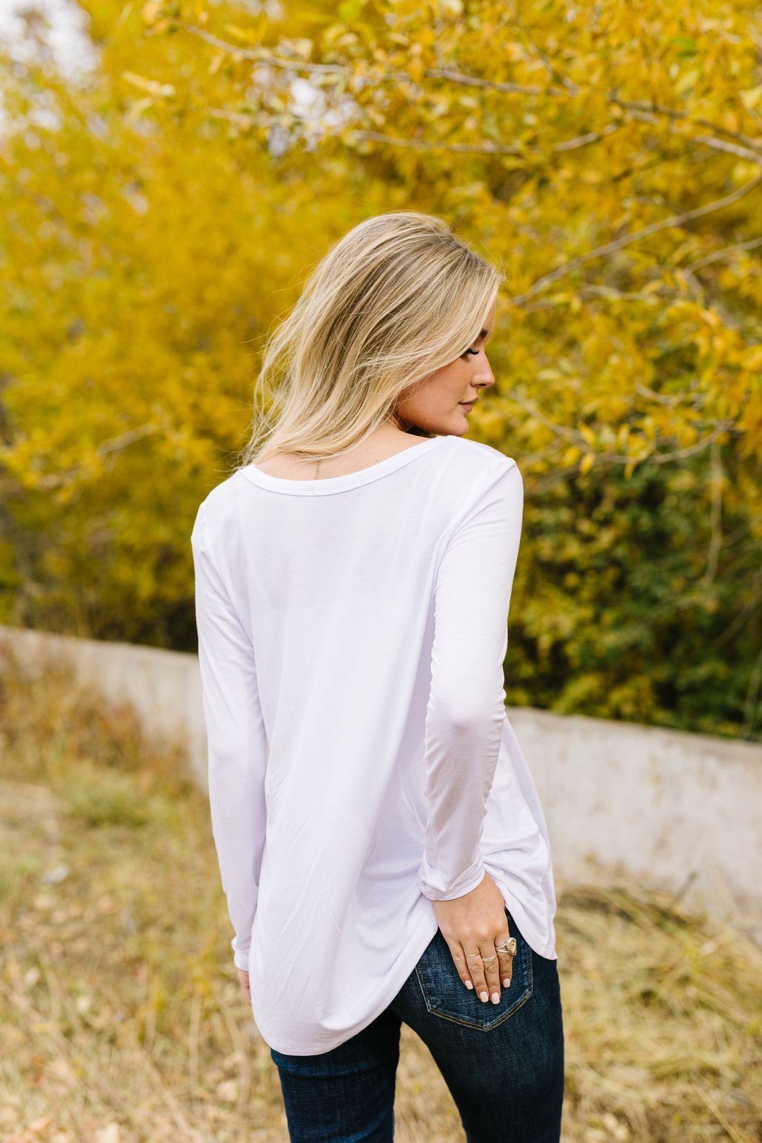 A Ray Of White Long Sleeve V