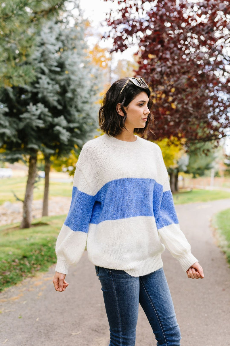 Blue Horizons Color Block Sweater