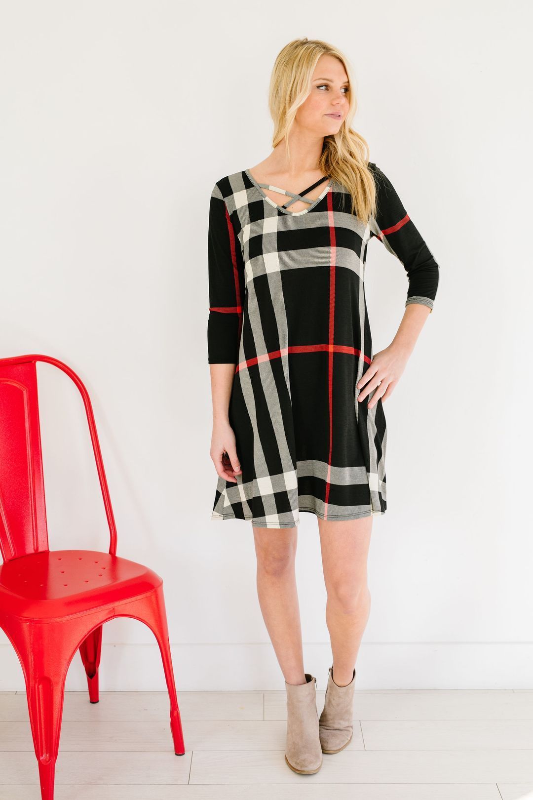Glad To Be Plaid Swing Dress