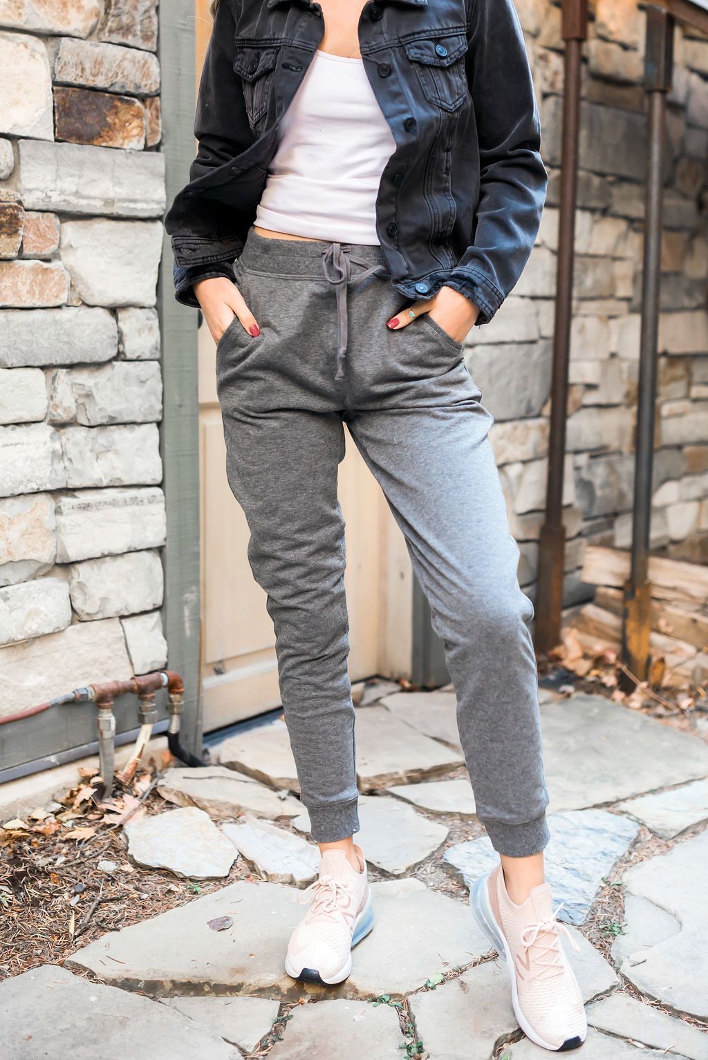Lounge Around Town Joggers In Charcoal