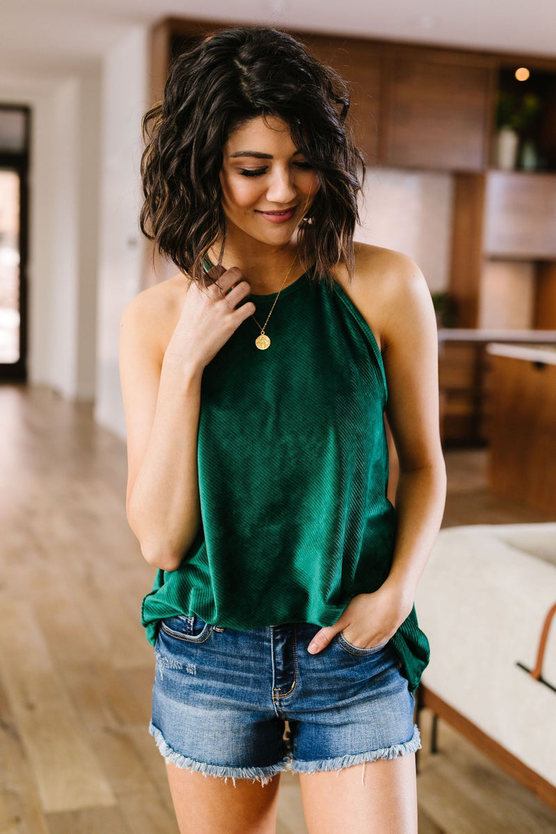 Lucky One Halter Top In Spruce