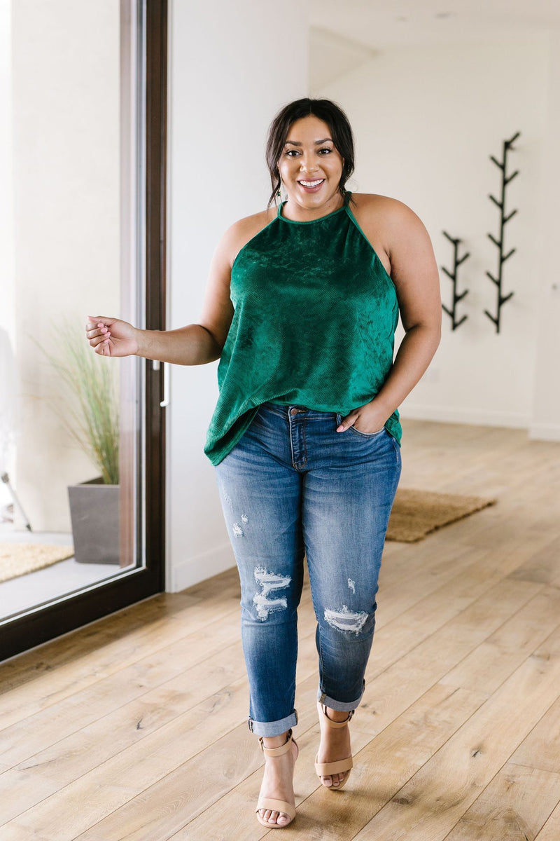 Lucky One Halter Top In Spruce