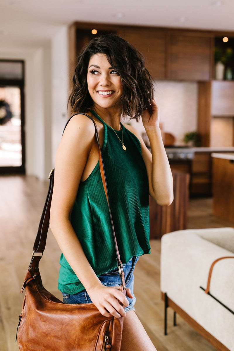 Lucky One Halter Top In Spruce