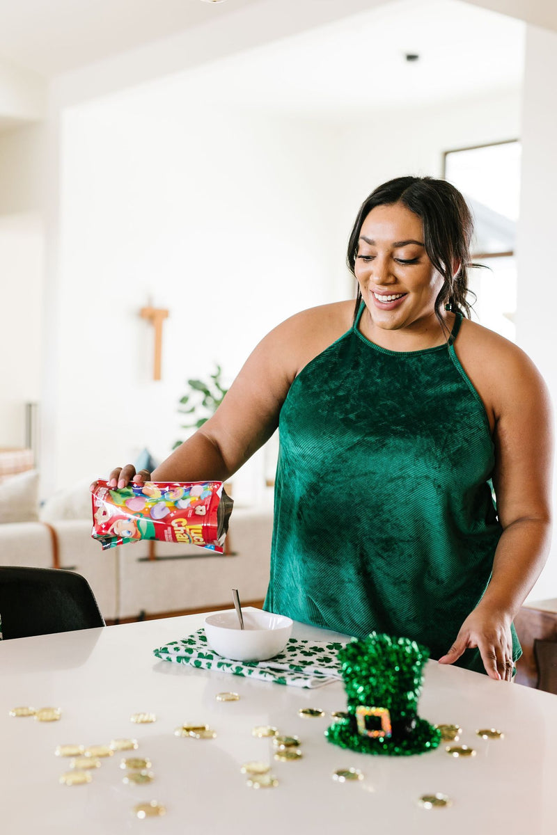 Lucky One Halter Top In Spruce