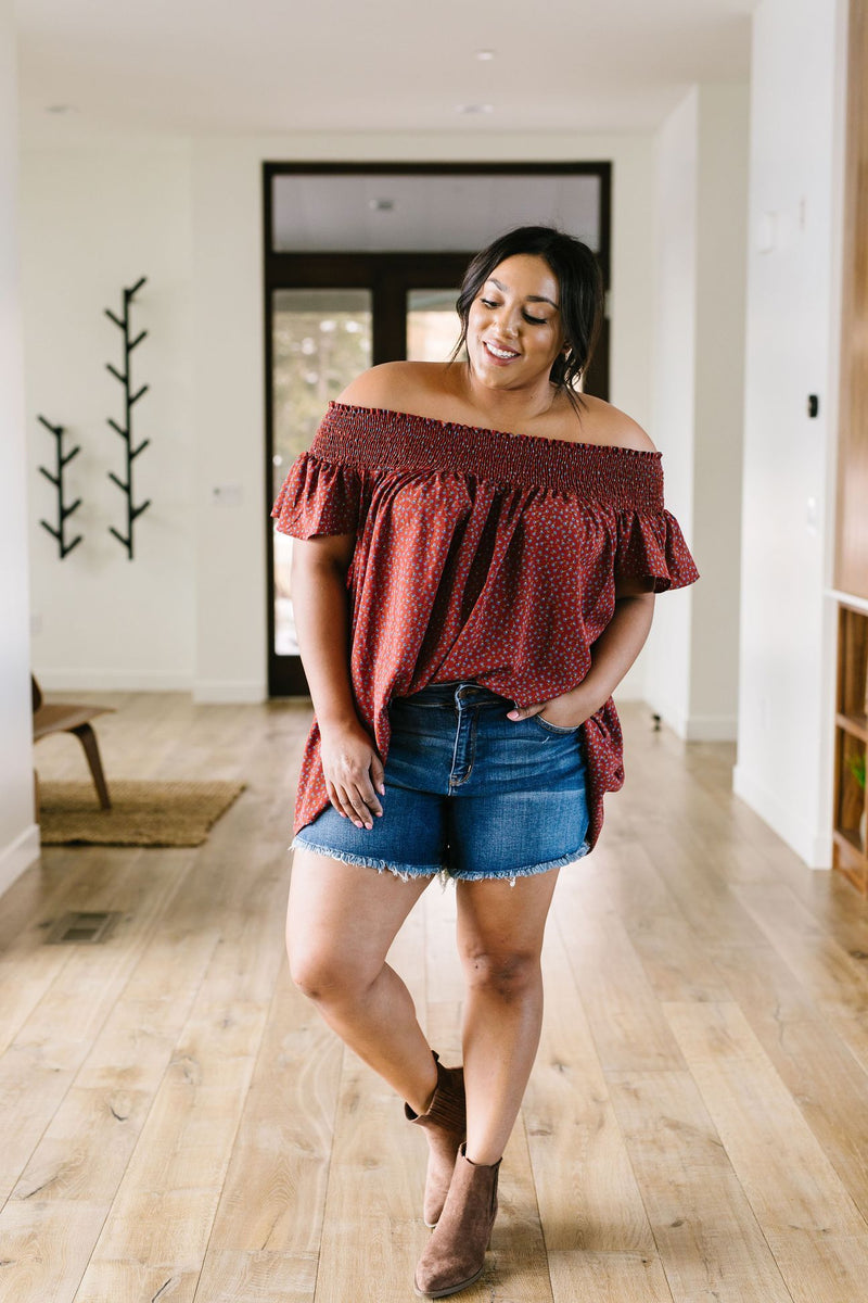 Shannon Shirred Off-Shoulder Blouse